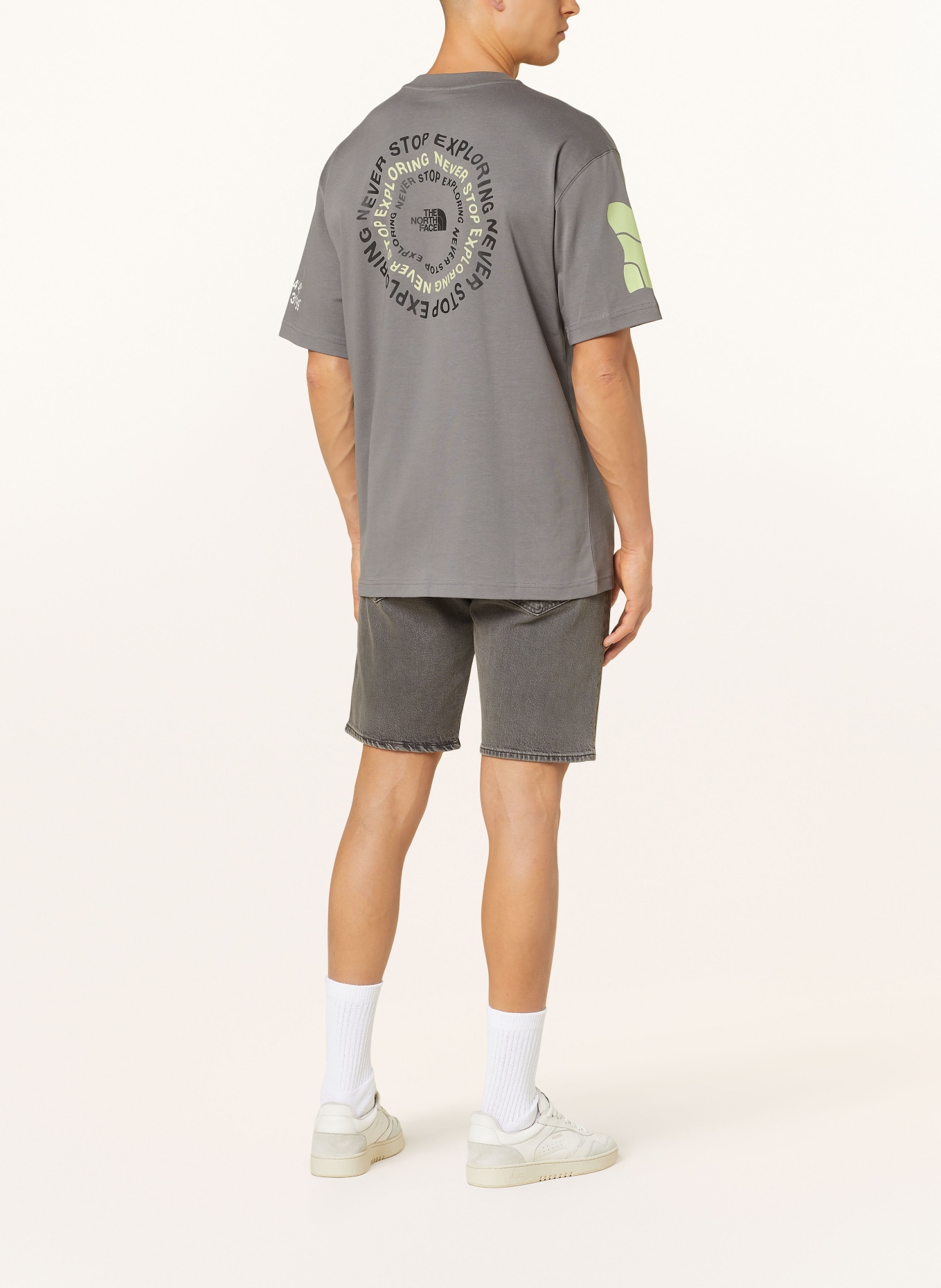 THE NORTH FACE T-shirt, Color: GRAY/ BLACK/ NEON GREEN (Image 3)