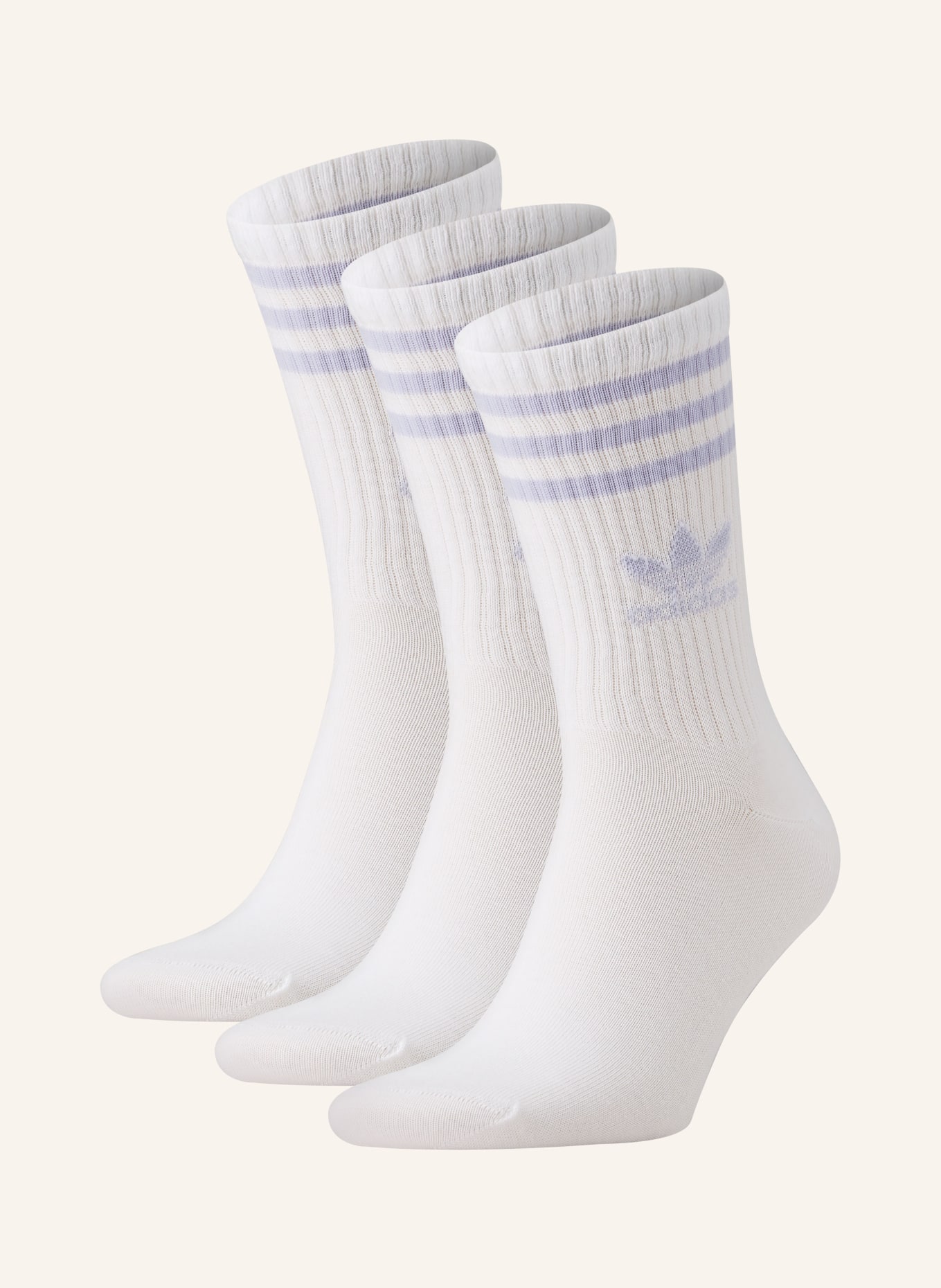 adidas Originals Ponožky CREW, 3 páry v balení, Barva: WHITE/VIOTON (Obrázek 1)