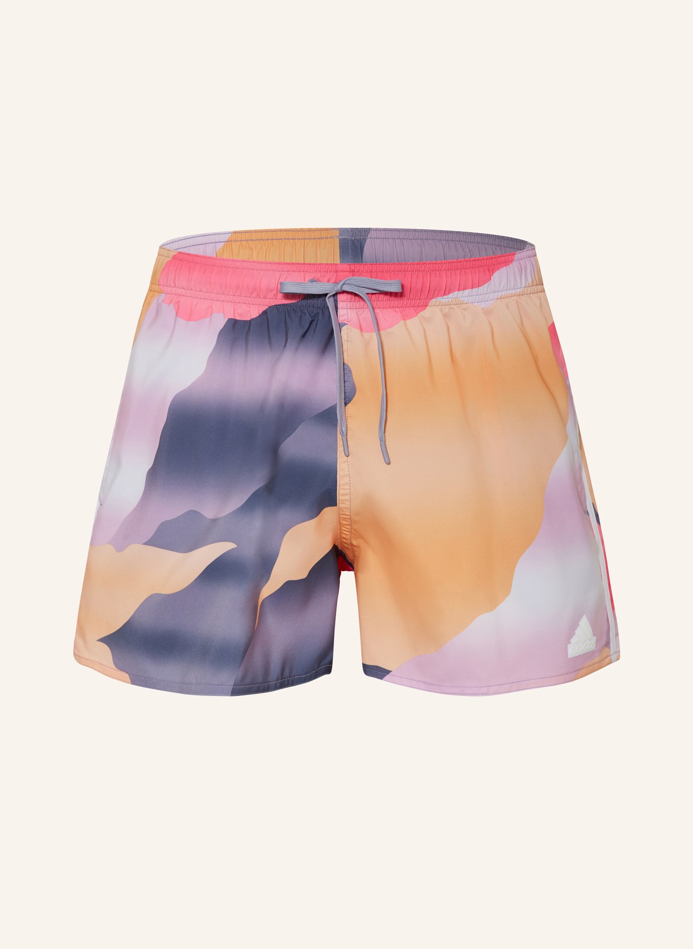 adidas Swim Shorts CITY ESCAPE CAMO 3-STRIPES CIX, Color: PINK/ LIGHT ORANGE/ GRAY (Image 1)