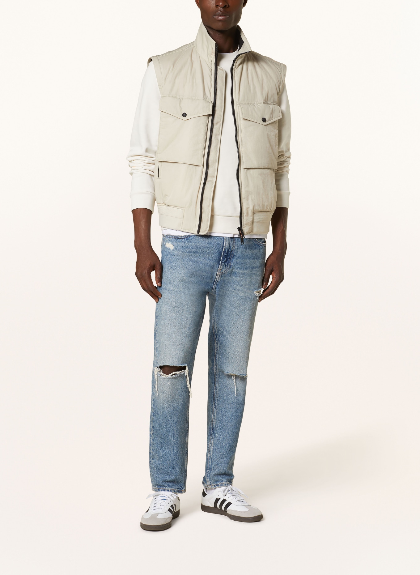 BOSS Bomber jacket OGOLLY with detachable sleeves, Color: LIGHT BROWN (Image 4)