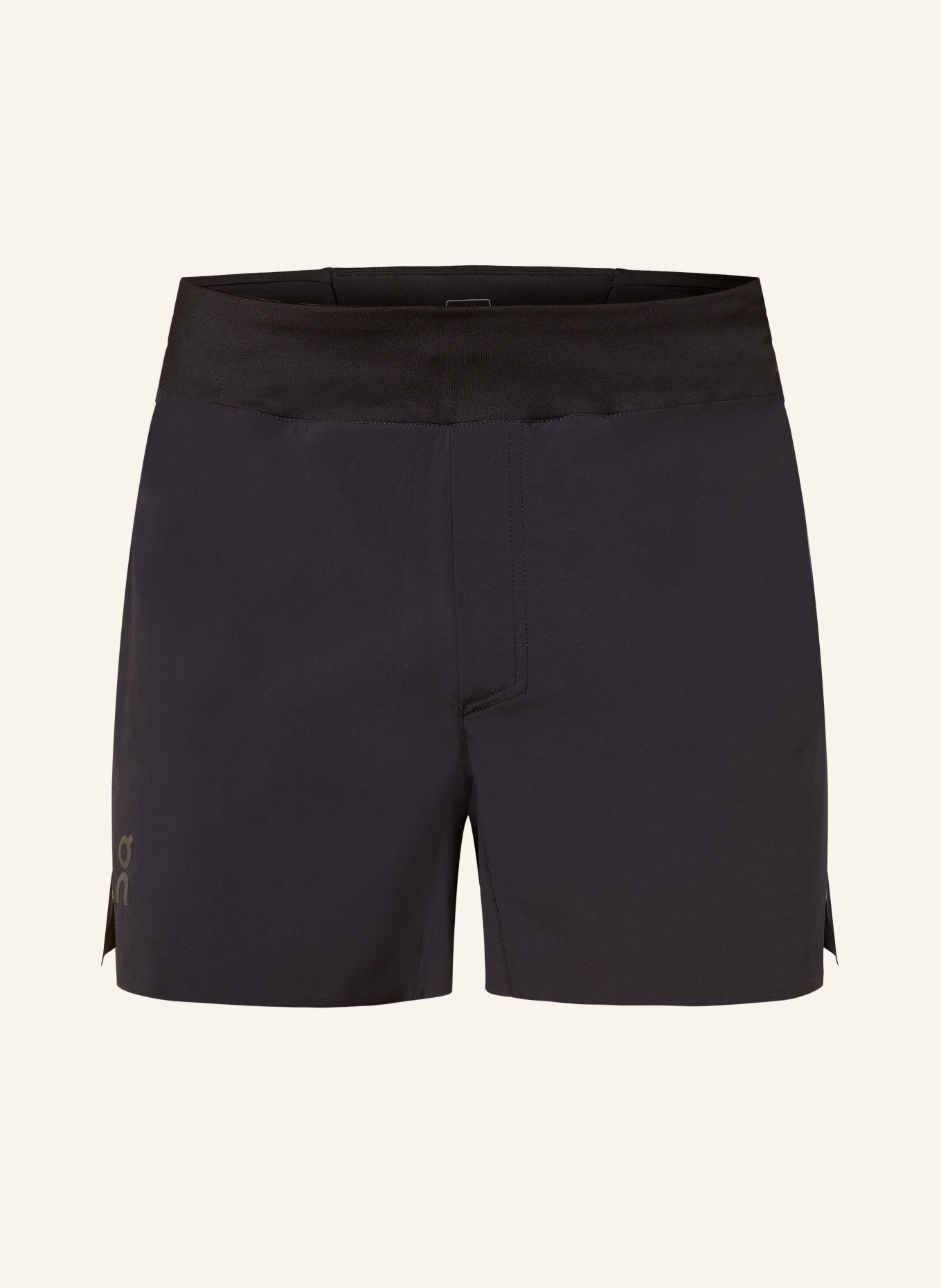 On 2-in-1 running shorts, Color: BLACK (Image 1)