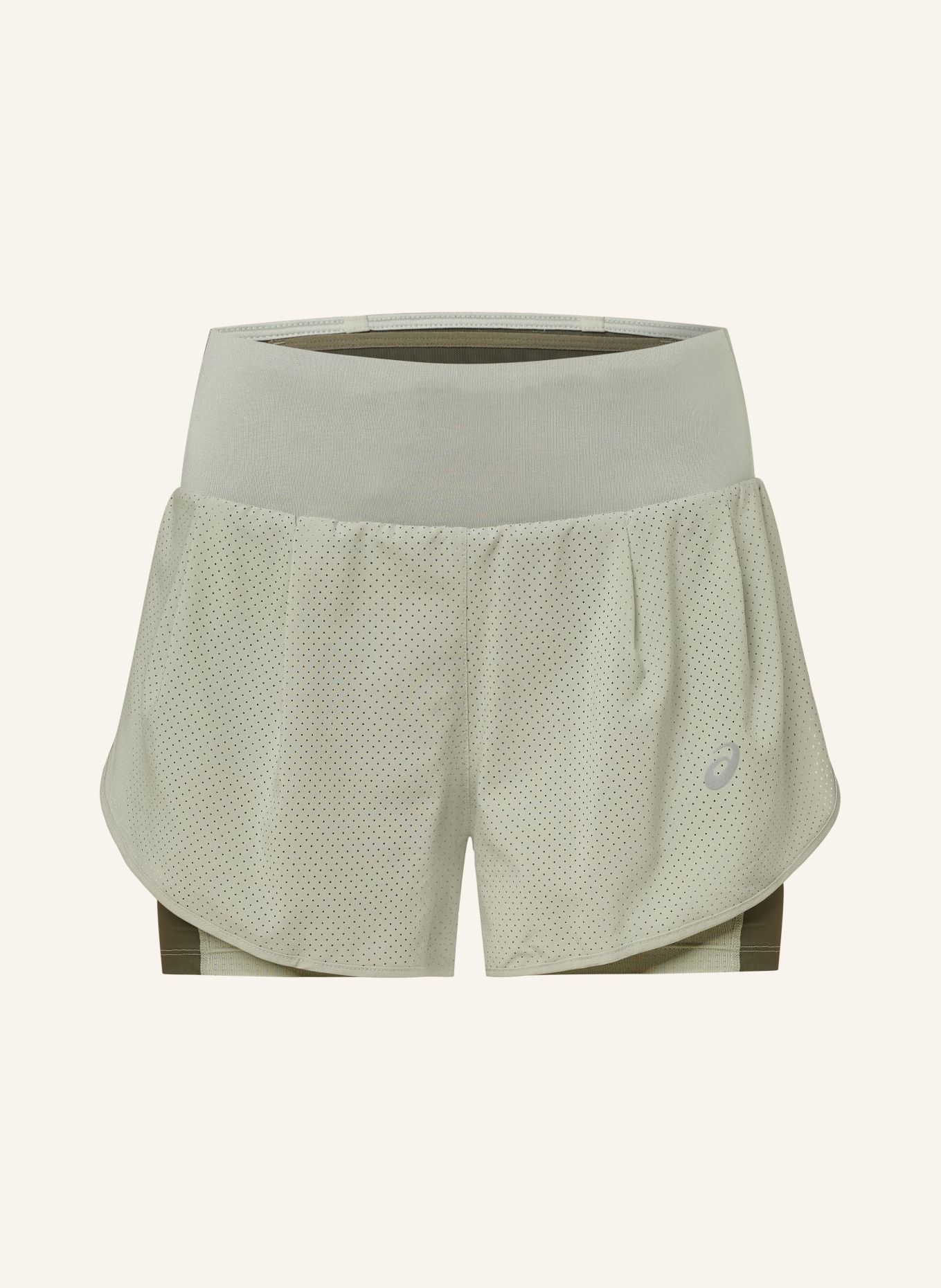 ASICS 2-in-1 running shorts ROAD, Color: OLIVE (Image 1)