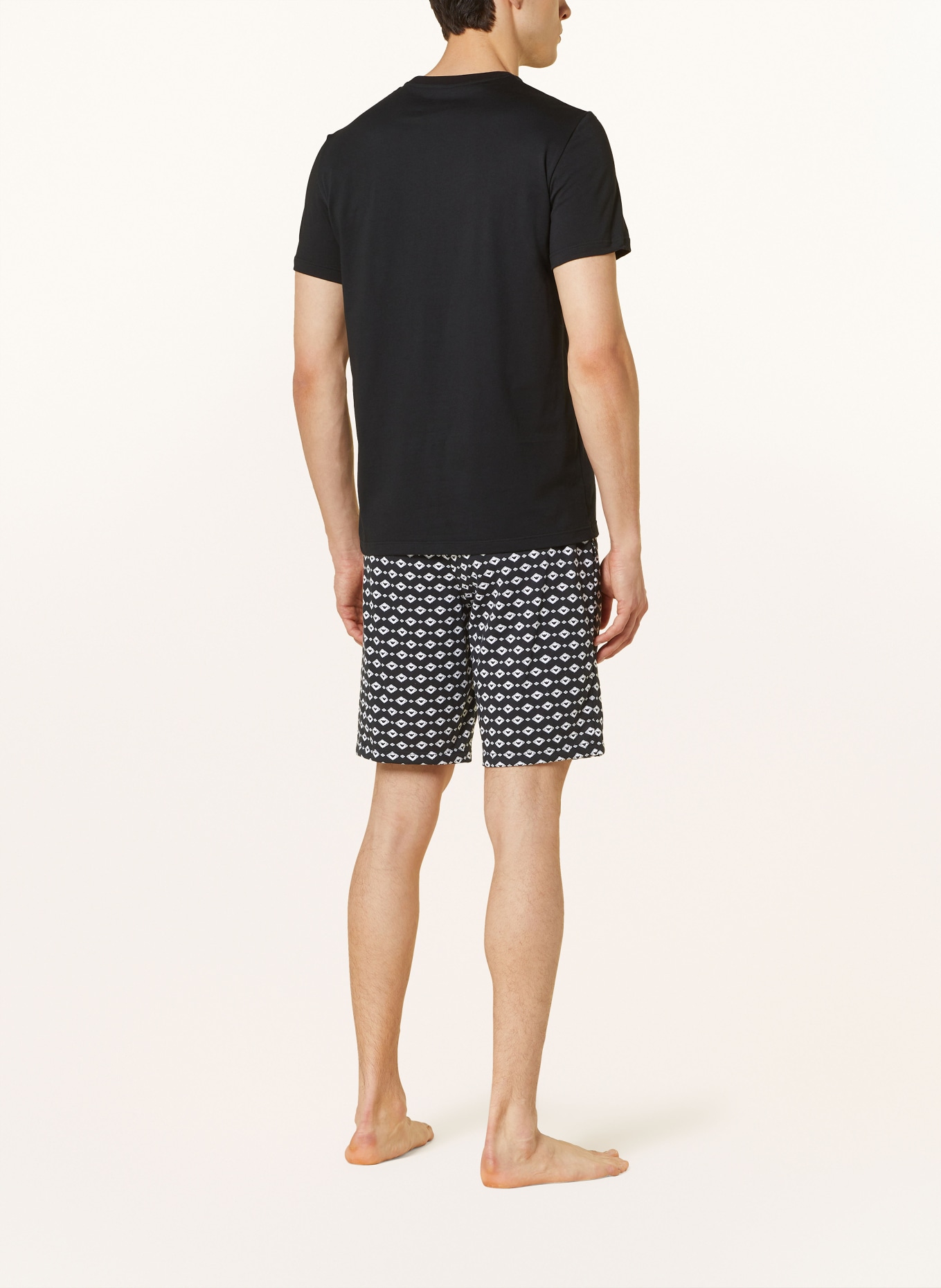 EMPORIO ARMANI Shorty pajamas, Color: BLACK/ GRAY/ WHITE (Image 3)