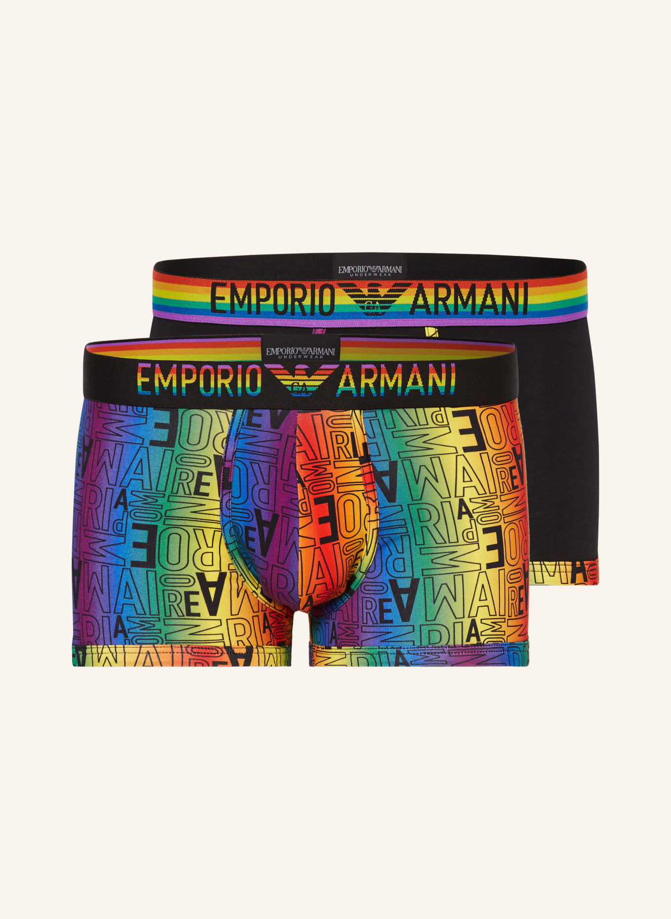 EMPORIO ARMANI 2er-Pack Boxershorts, Farbe: SCHWARZ/ GELB/ GRÜN (Bild 1)