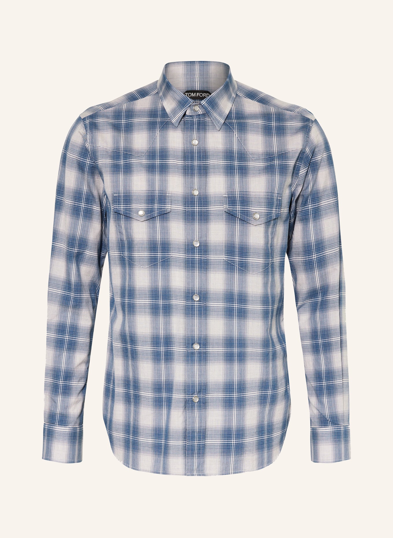 TOM FORD Shirt slim fit, Color: DARK BLUE/ WHITE (Image 1)