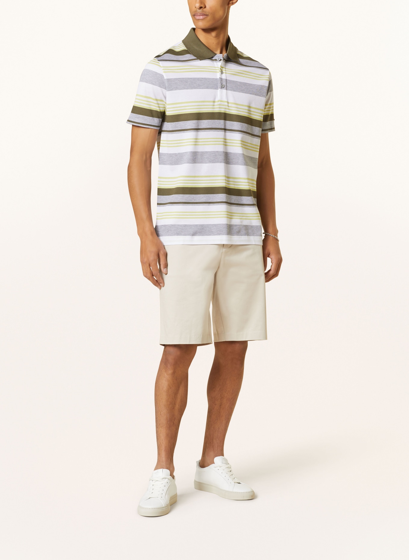 PAUL & SHARK Piqué polo shirt, Color: WHITE/ LIGHT GREEN/ GRAY (Image 2)