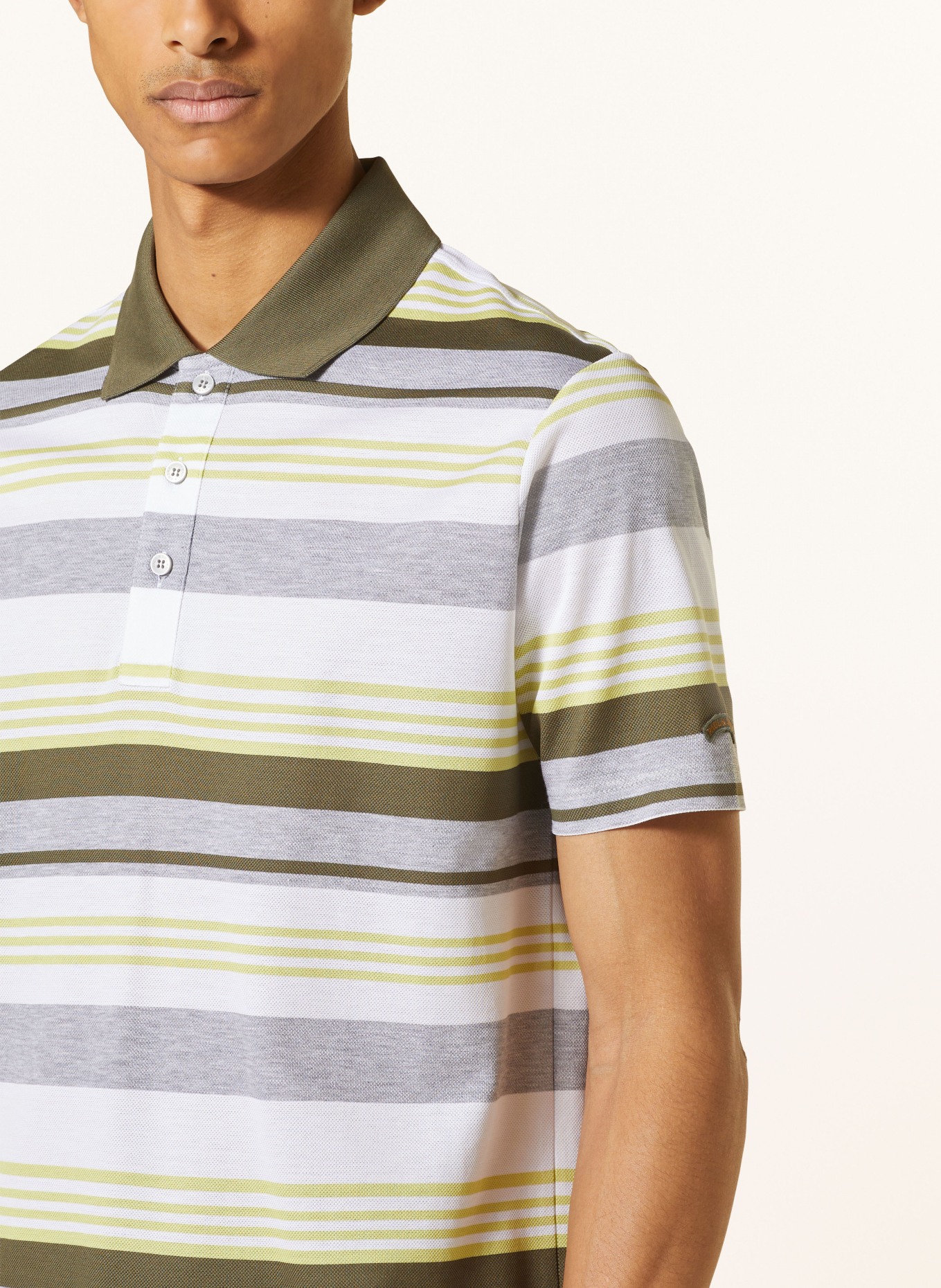 PAUL & SHARK Piqué polo shirt, Color: WHITE/ LIGHT GREEN/ GRAY (Image 4)