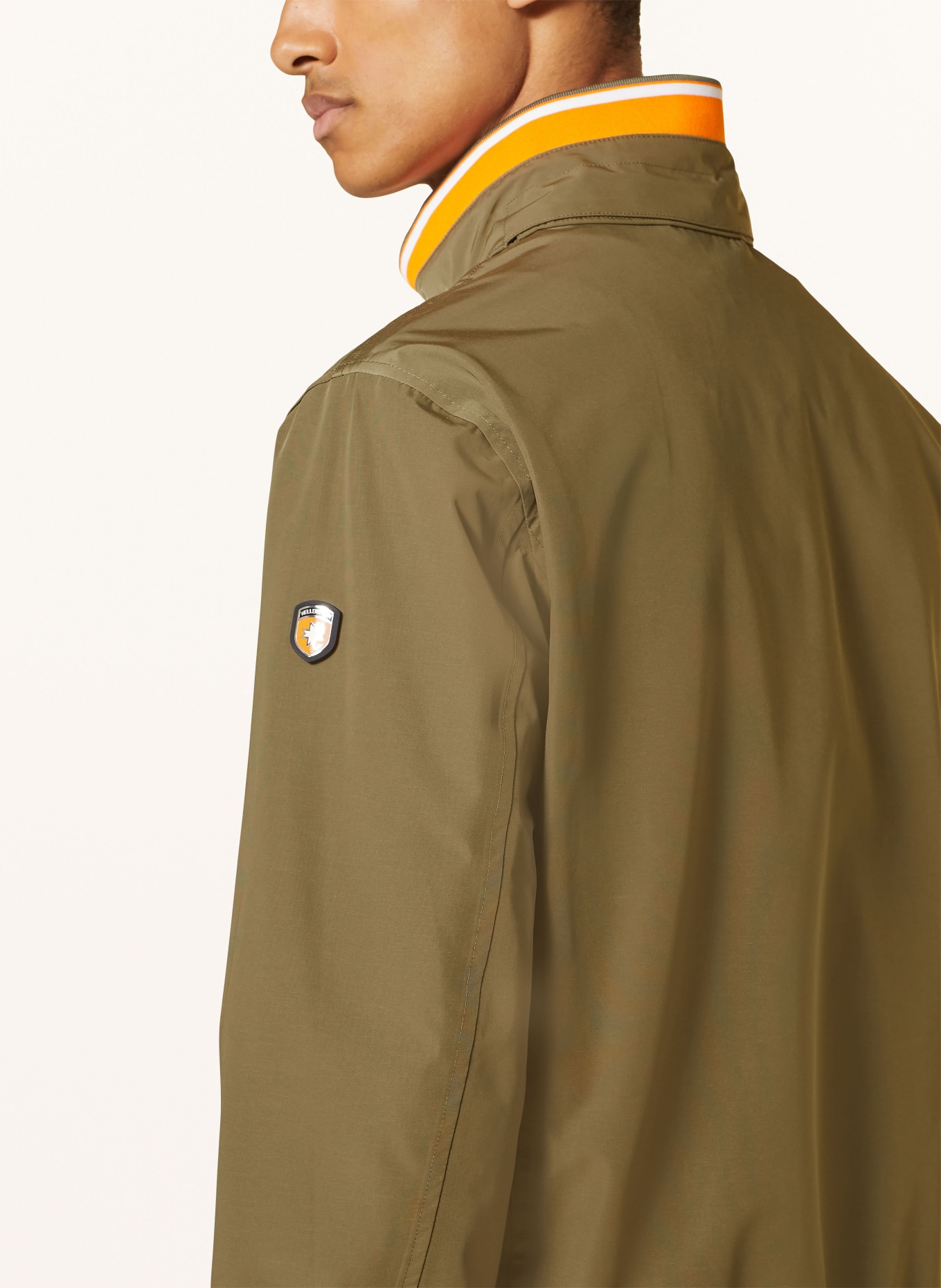 WELLENSTEYN Bomber jacket COLLEGE with detachable hood, Color: GREEN/ ORANGE (Image 6)