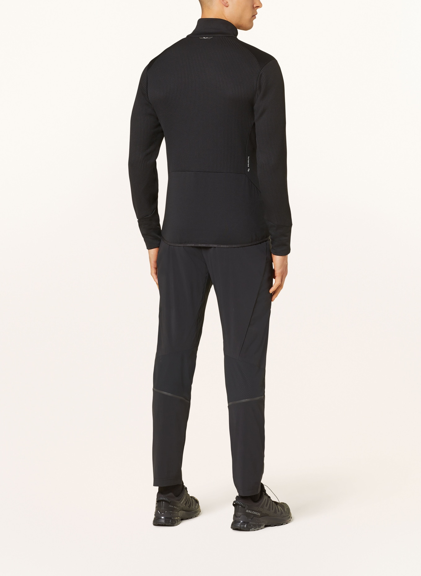 SALEWA Mid-layer jacket PUEZ WAFFLE HYBRID POLARLITE, Color: BLACK (Image 3)