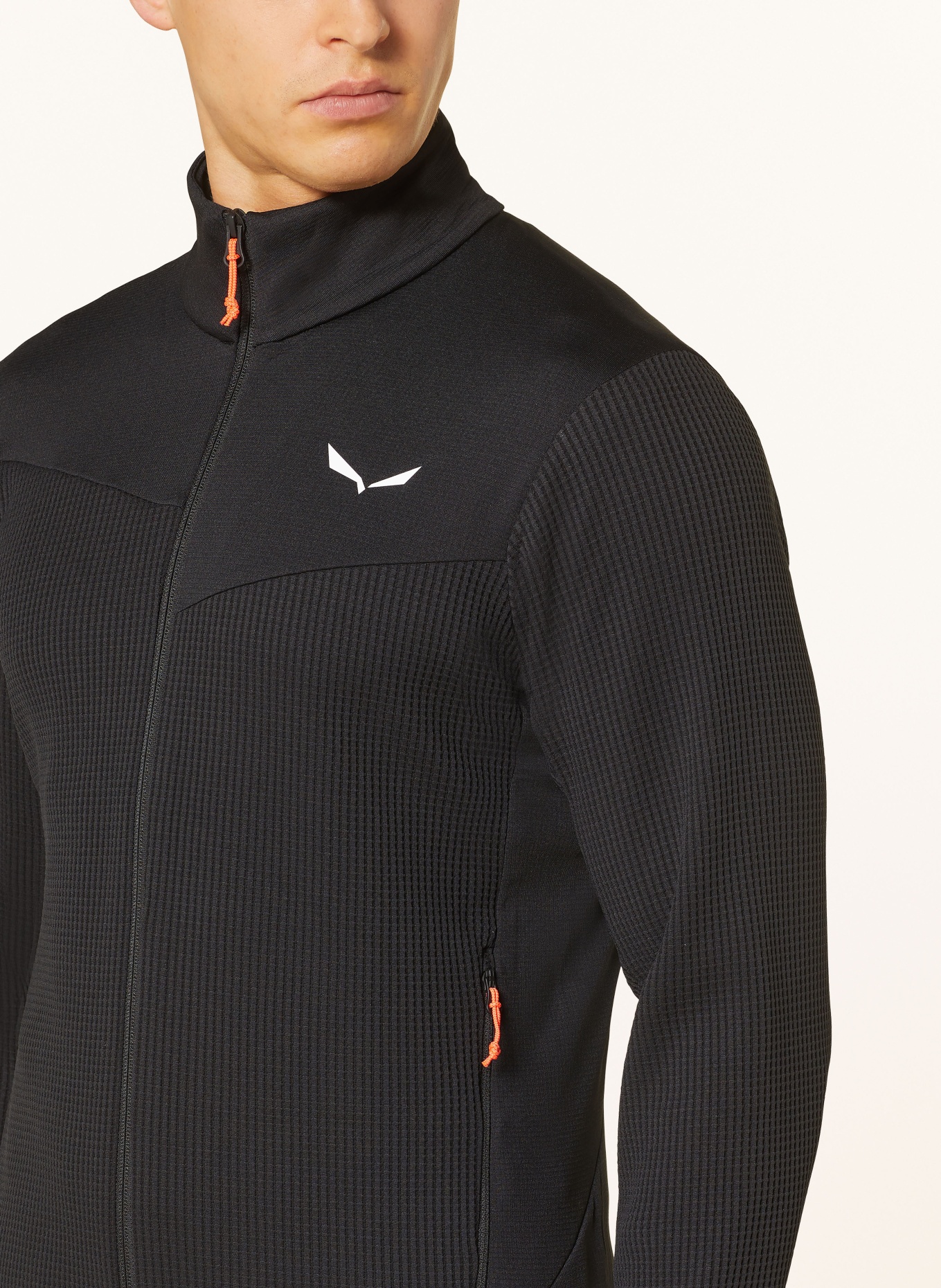 SALEWA Mid-layer jacket PUEZ WAFFLE HYBRID POLARLITE, Color: BLACK (Image 4)