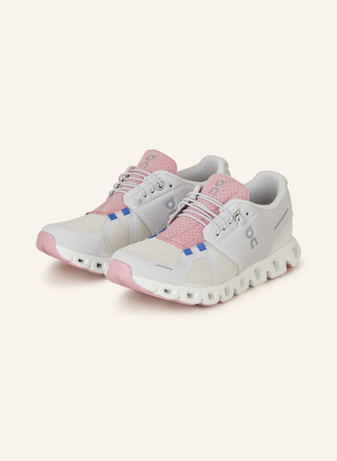 On Sneaker CLOUD 5 PUSH, Farbe: HELLGRAU/ ROSA (Bild 1)