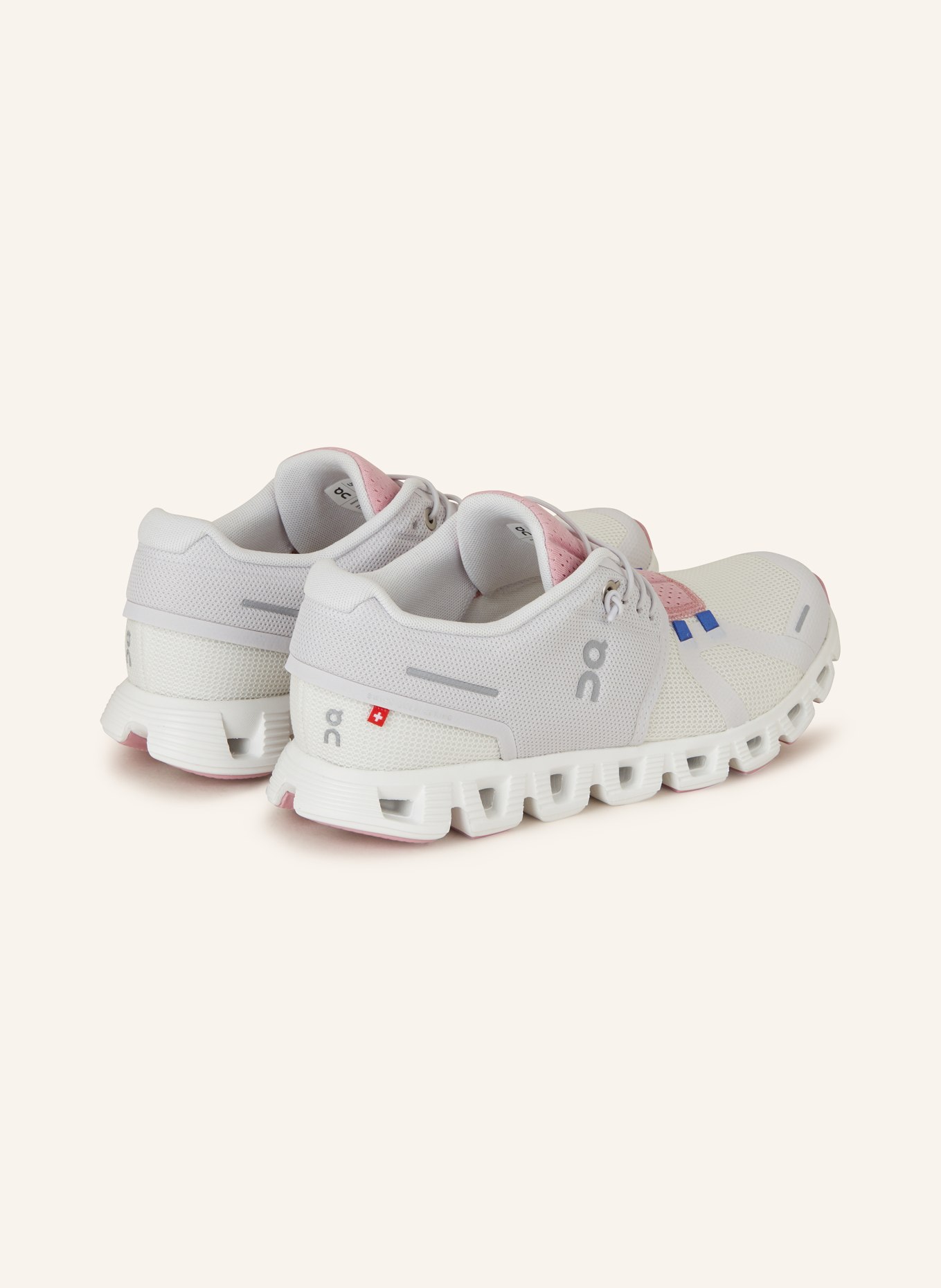 On Sneakers CLOUD 5 PUSH, Color: LIGHT GRAY/ PINK (Image 2)