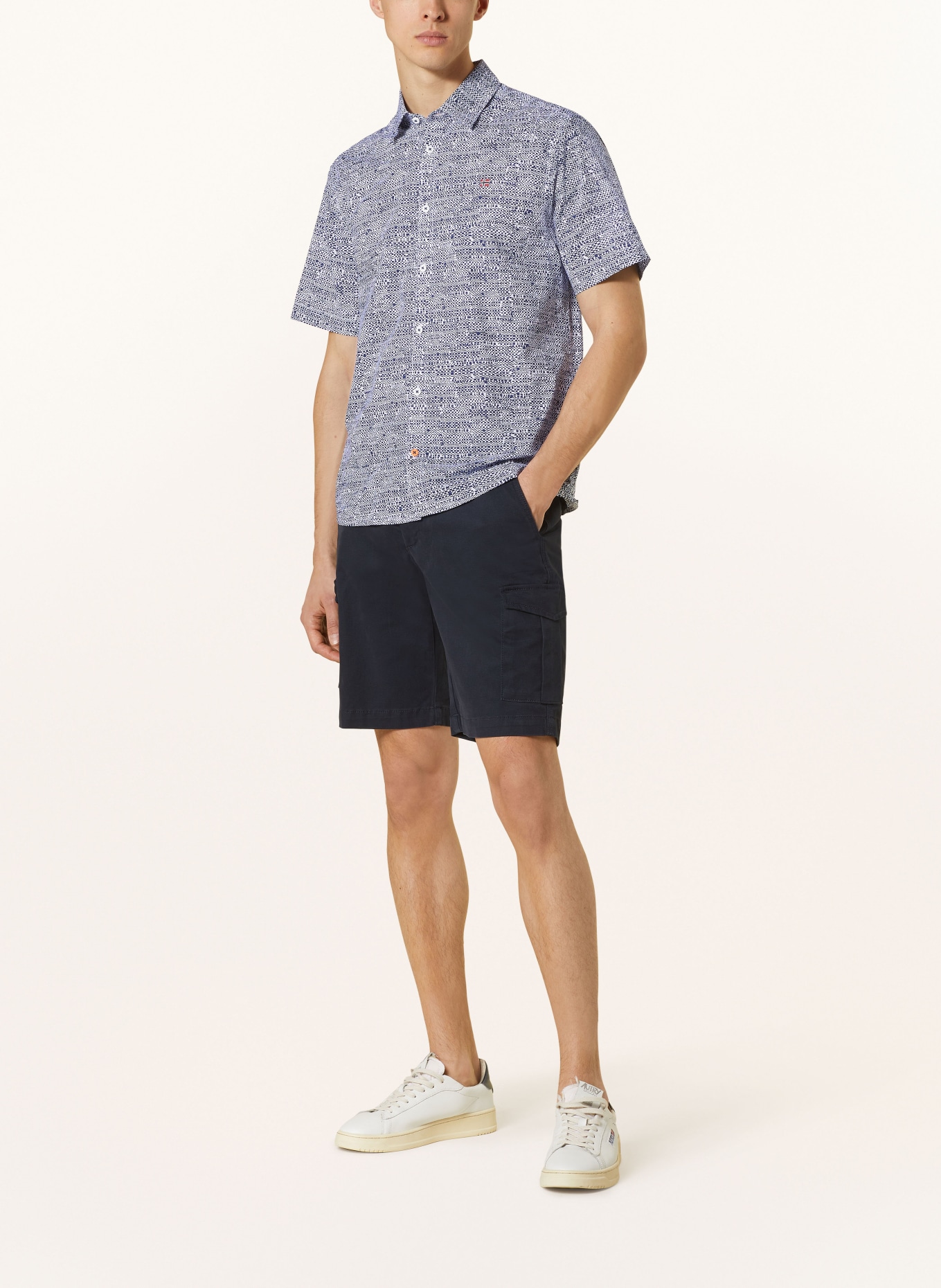 NAPAPIJRI Short sleeve shirt G-RONGE regular fit, Color: BLUE/ WHITE (Image 2)