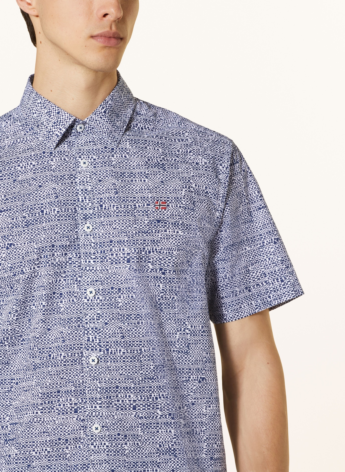 NAPAPIJRI Short sleeve shirt G-RONGE regular fit, Color: BLUE/ WHITE (Image 4)