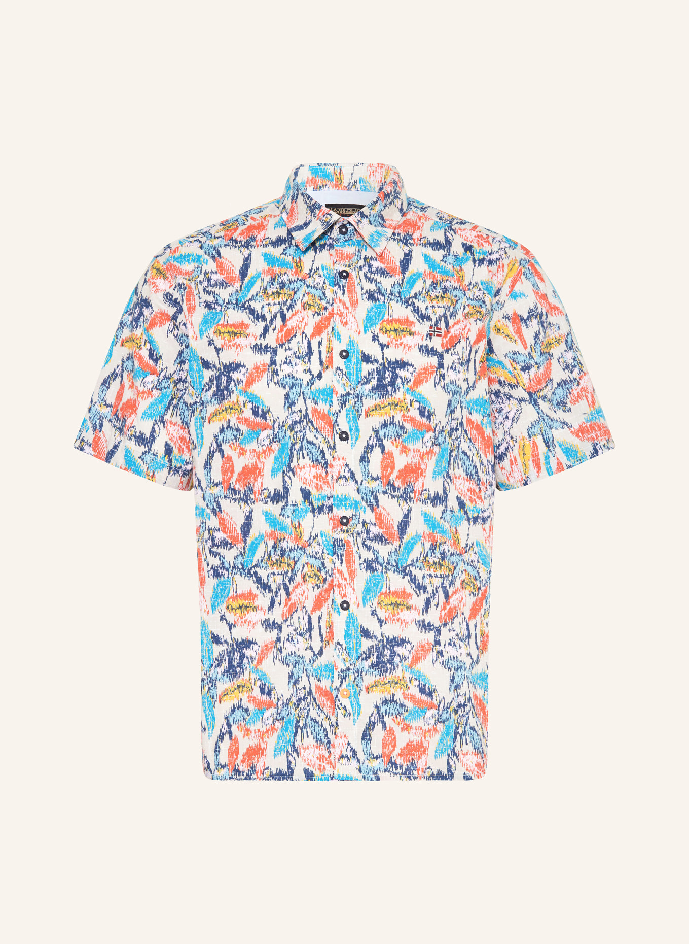 NAPAPIJRI Short sleeve shirt G-RONGE regular fit, Color: LIGHT GRAY/ ORANGE/ BLUE (Image 1)