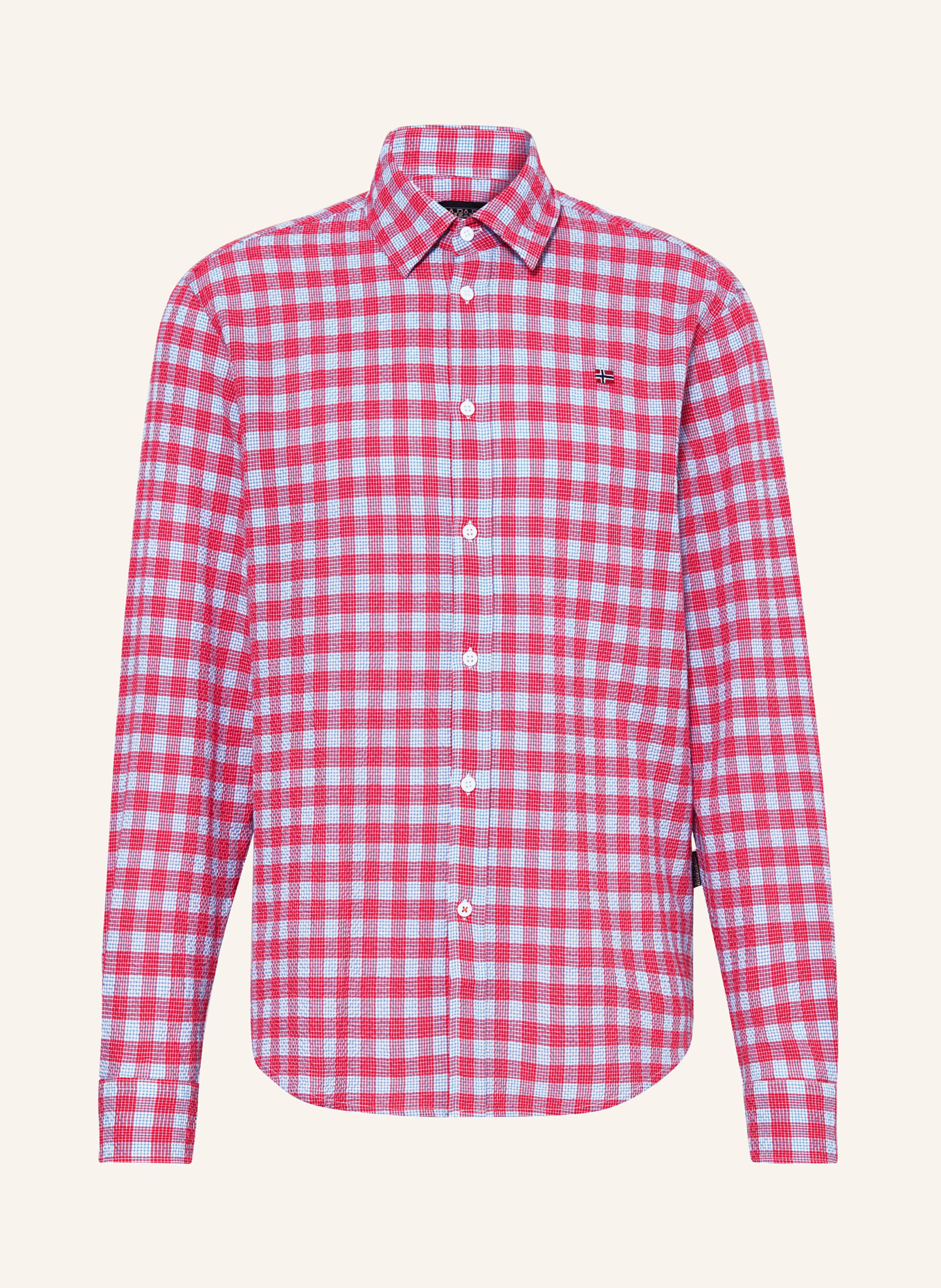 NAPAPIJRI Shirt TULITA comfort fit, Color: RED/ LIGHT BLUE (Image 1)