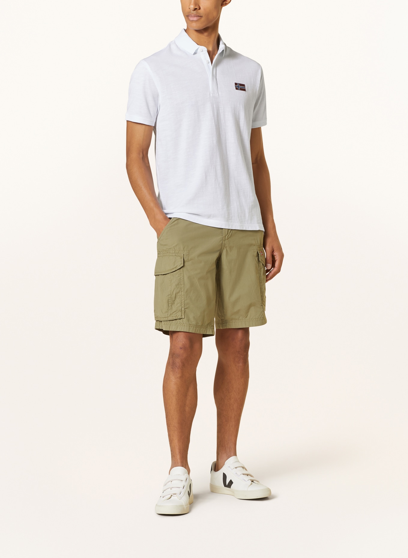 NAPAPIJRI Piqué polo shirt EBEA, Color: WHITE (Image 2)