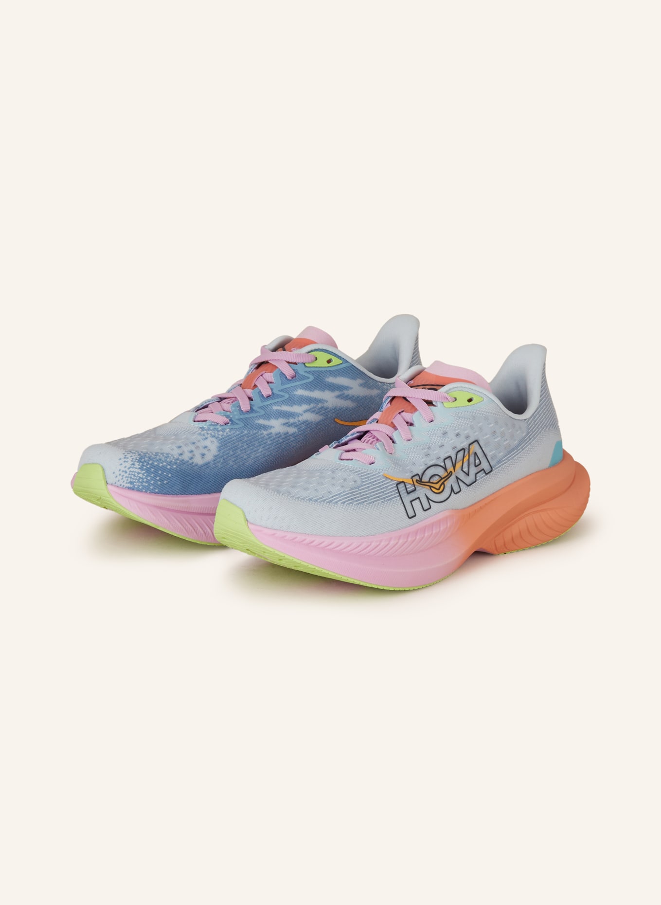 HOKA Running shoes MACH 6, Color: LIGHT BLUE/ PINK (Image 1)