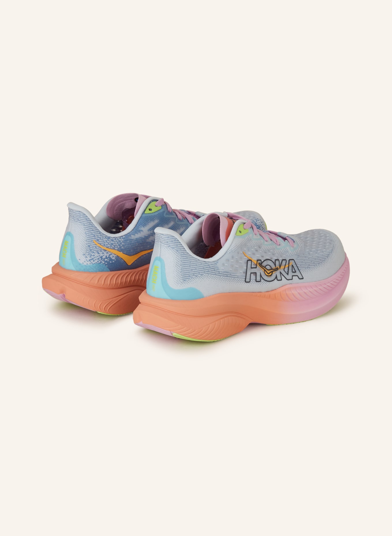 HOKA Running shoes MACH 6, Color: LIGHT BLUE/ PINK (Image 2)