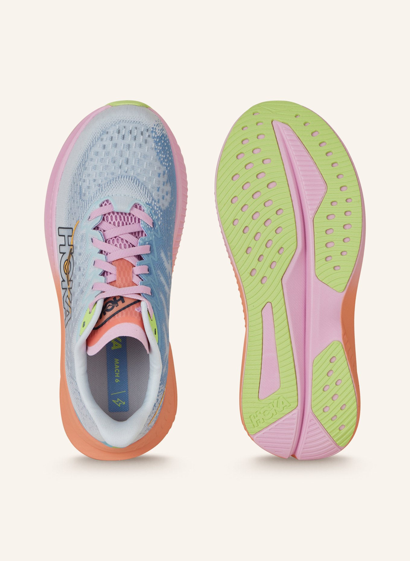 HOKA Running shoes MACH 6, Color: LIGHT BLUE/ PINK (Image 5)
