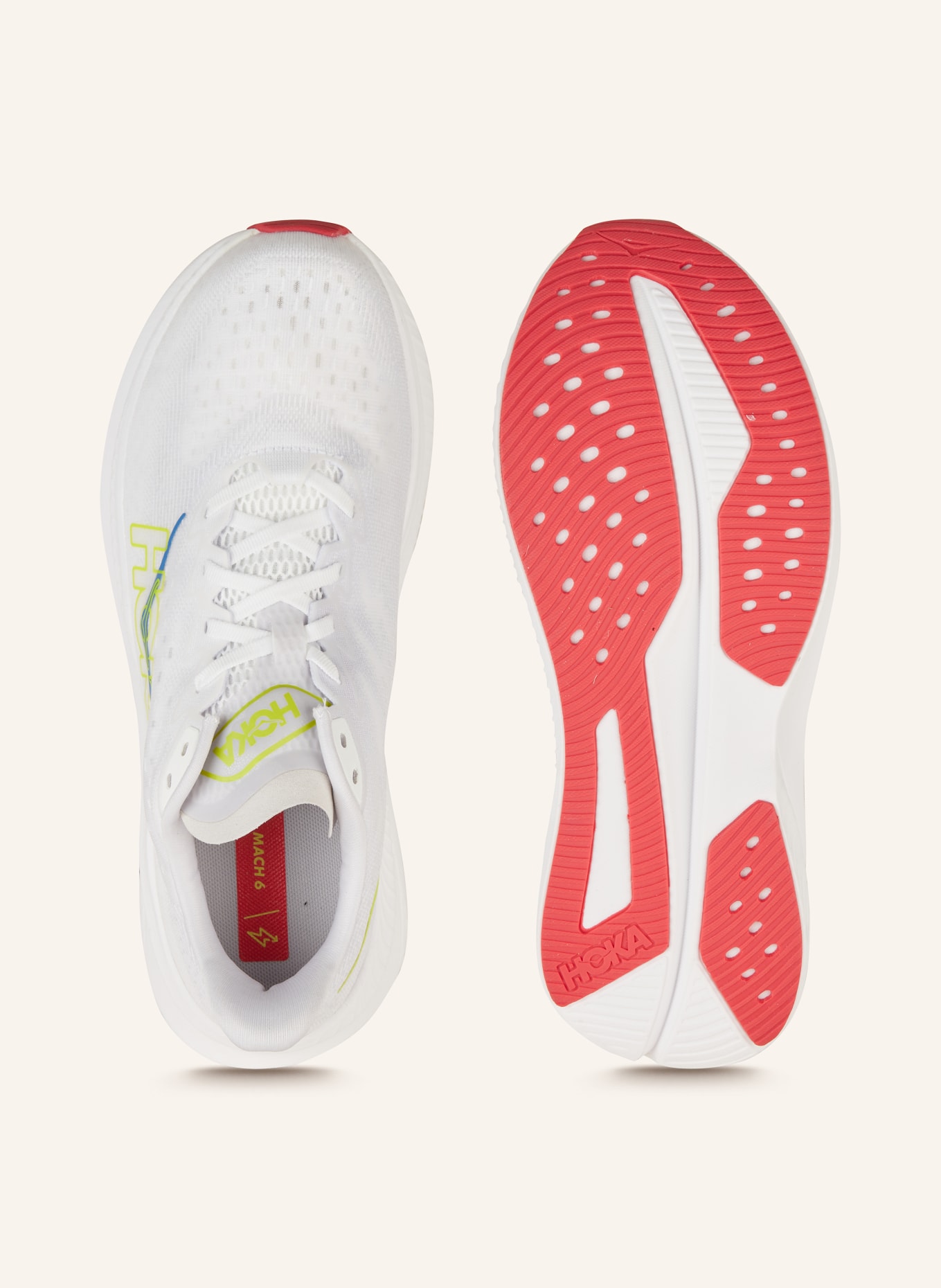 HOKA Running shoes MACH 6, Color: WHITE/ YELLOW (Image 5)