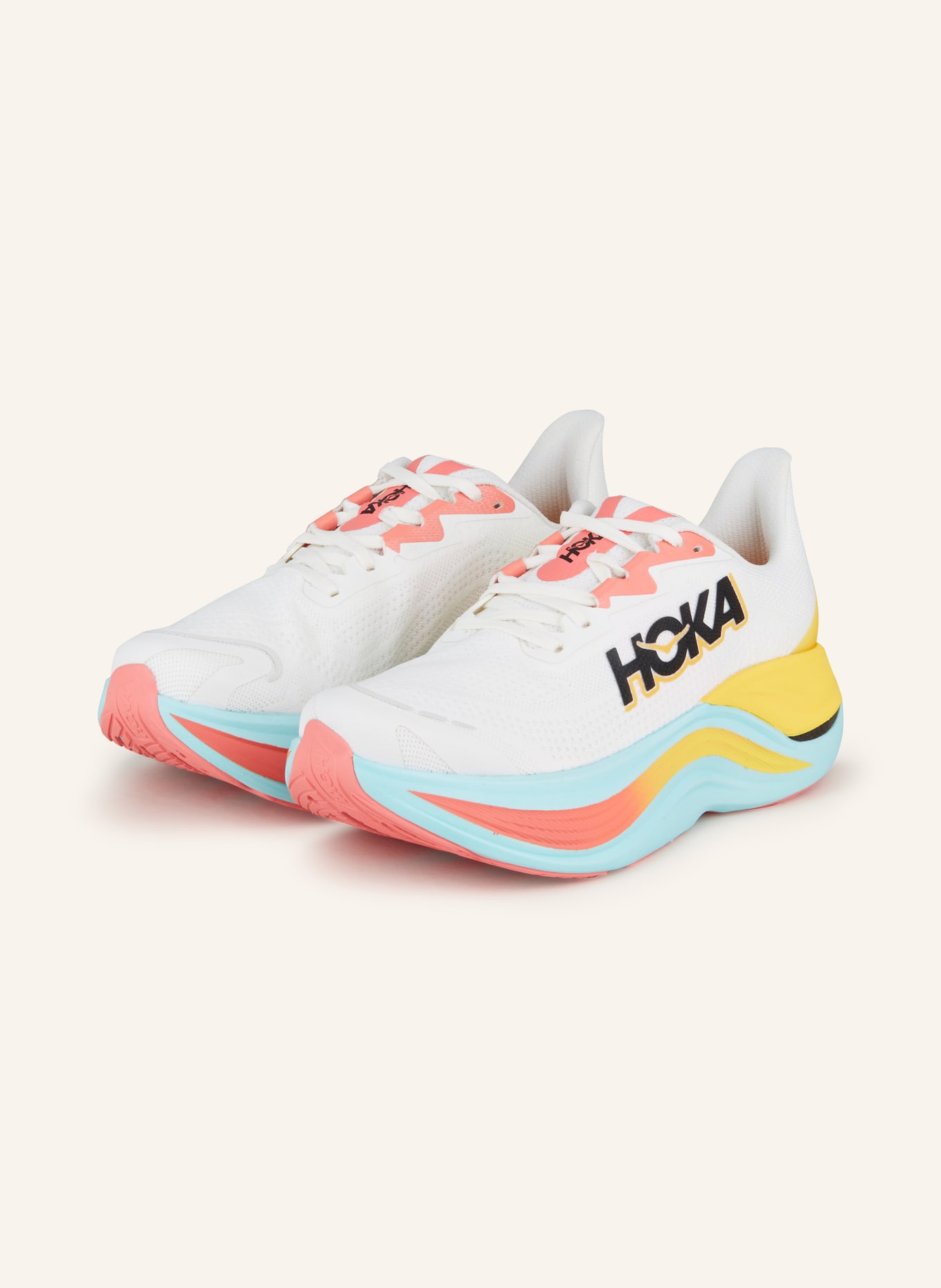 HOKA Running shoes SKYWARD X, Color: WHITE/ DARK YELLOW/ MINT (Image 1)