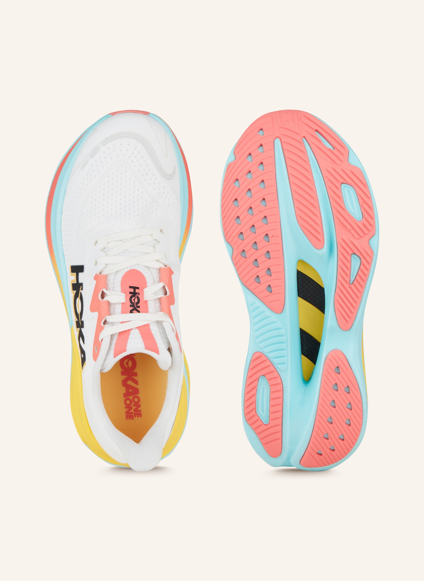 HOKA Running shoes SKYWARD X, Color: WHITE/ DARK YELLOW/ MINT (Image 5)