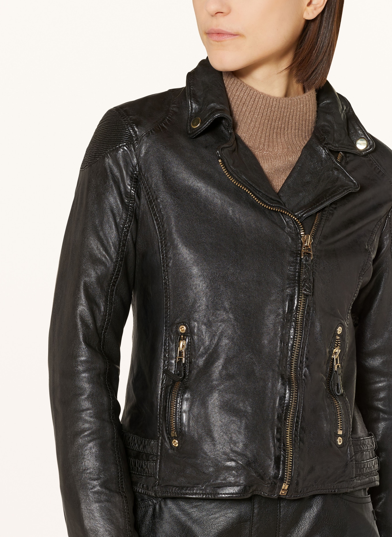 gipsy Leather jacket GWCADIZ, Color: BLACK (Image 4)