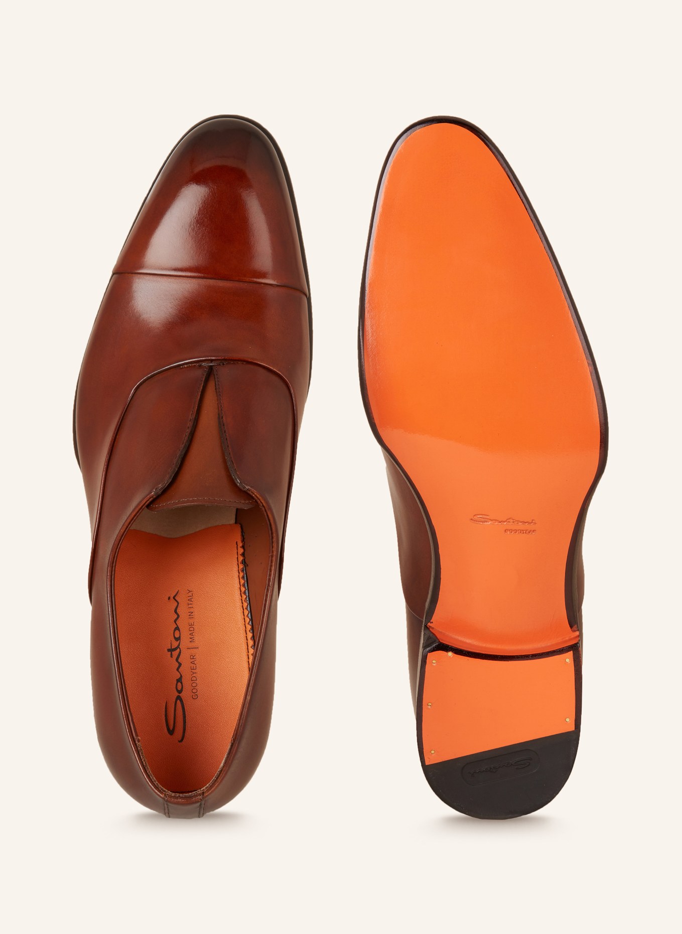 Santoni Pantofle CARTER, Kolor: BRĄZOWY (Obrazek 5)