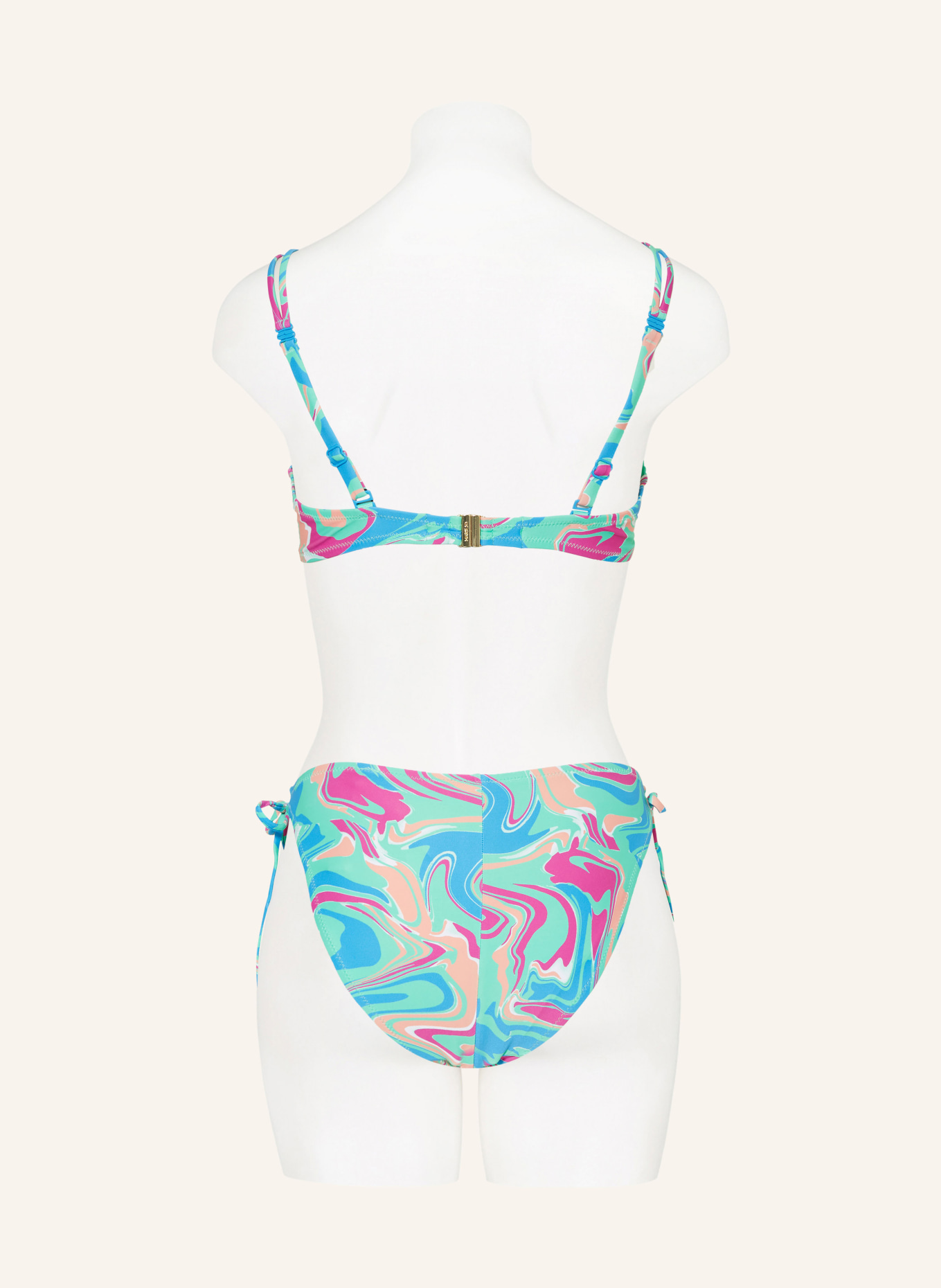 MARIE JO Basic-Bikini-Hose ARUBANI, Farbe: BLAU/ HELLGRÜN/ PINK (Bild 3)
