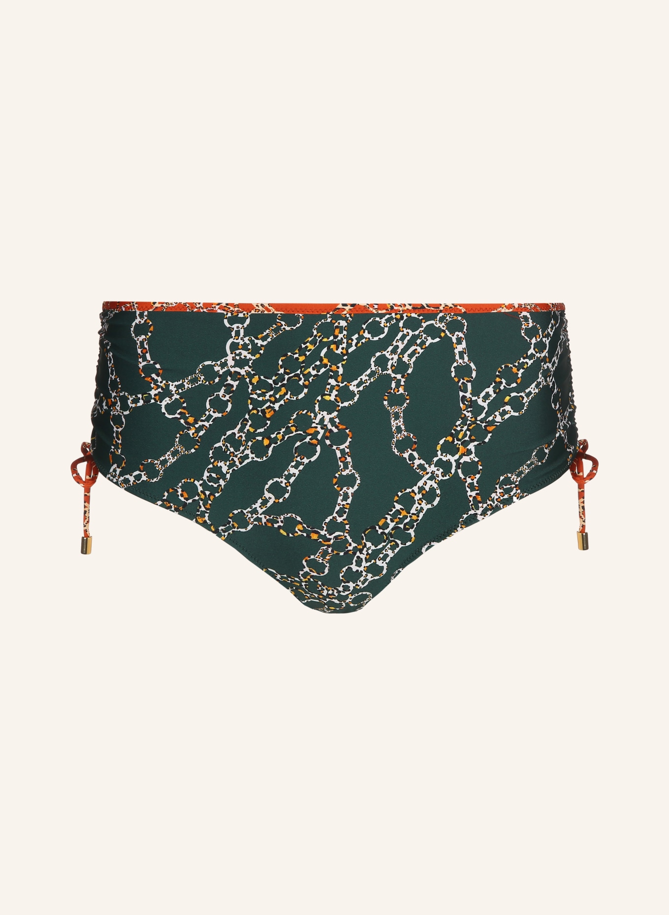 MARIE JO Basic bikini bottoms TAZARA, Color: DARK GREEN/ WHITE/ YELLOW (Image 1)