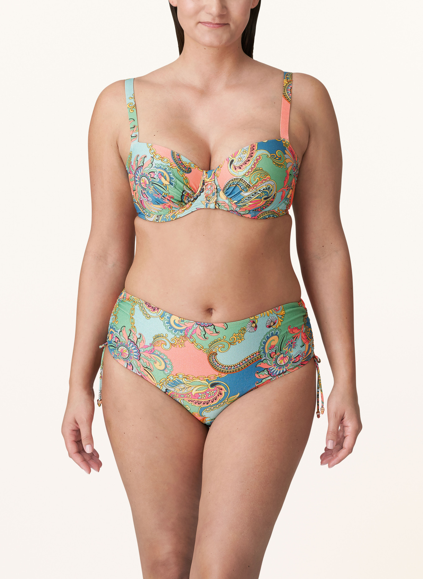 PrimaDonna Basic bikini bottoms CELAYA with glitter thread, Color: LIGHT BLUE/ LIGHT ORANGE/ GREEN (Image 2)