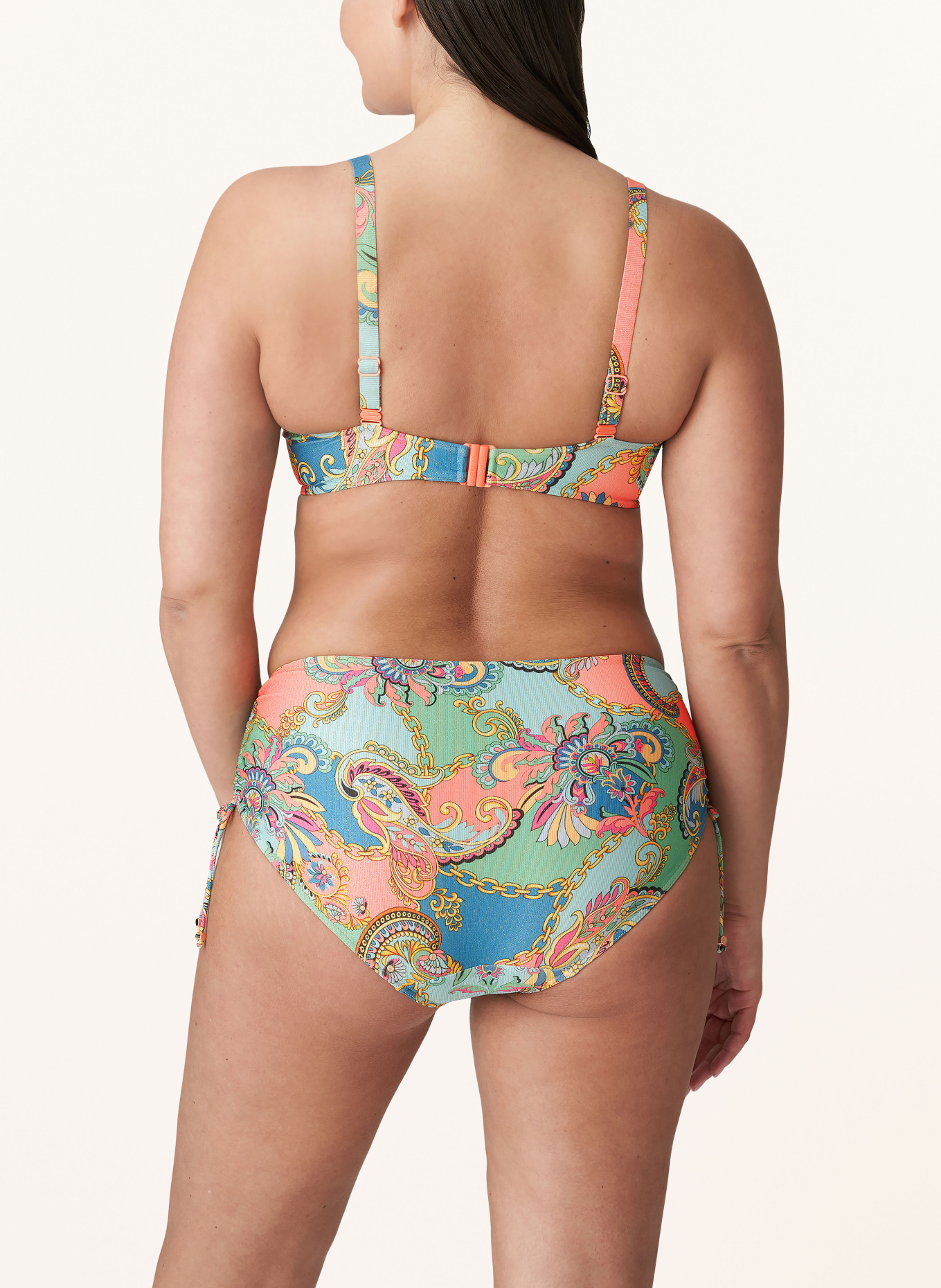PrimaDonna Basic-Bikini-Hose CELAYA mit Glitzergarn, Farbe: HELLBLAU/ HELLORANGE/ GRÜN (Bild 3)