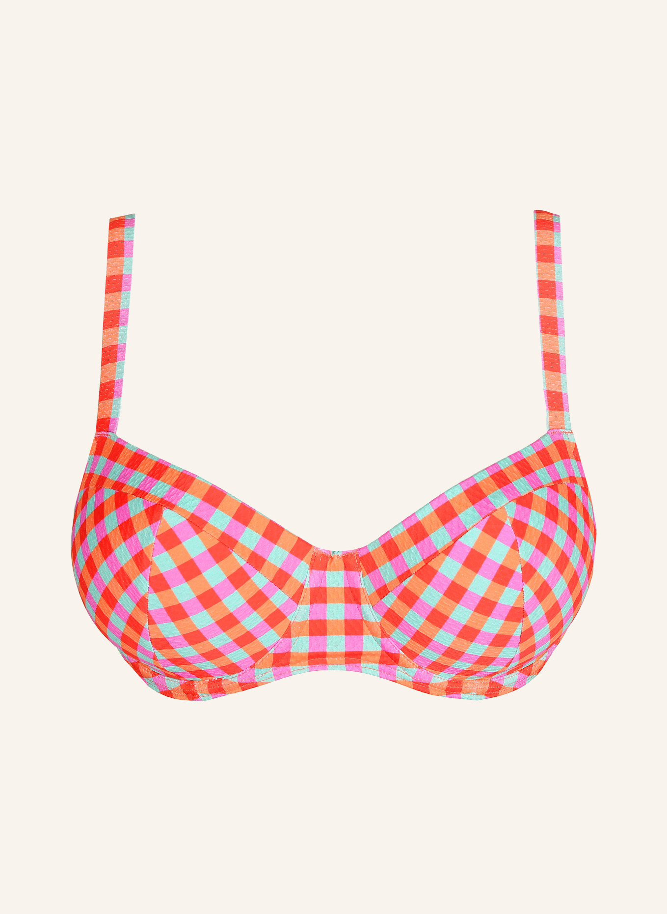 PrimaDonna Underwired bikini top MARIVAL, Color: PINK/ RED/ MINT (Image 1)