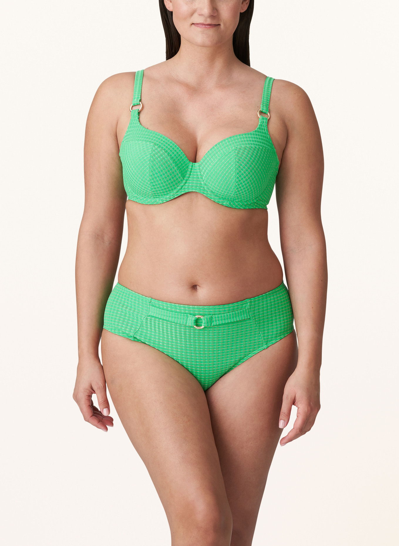 PrimaDonna Underwired bikini top MARINGA with glitter thread, Color: LIGHT GREEN/ SILVER (Image 2)