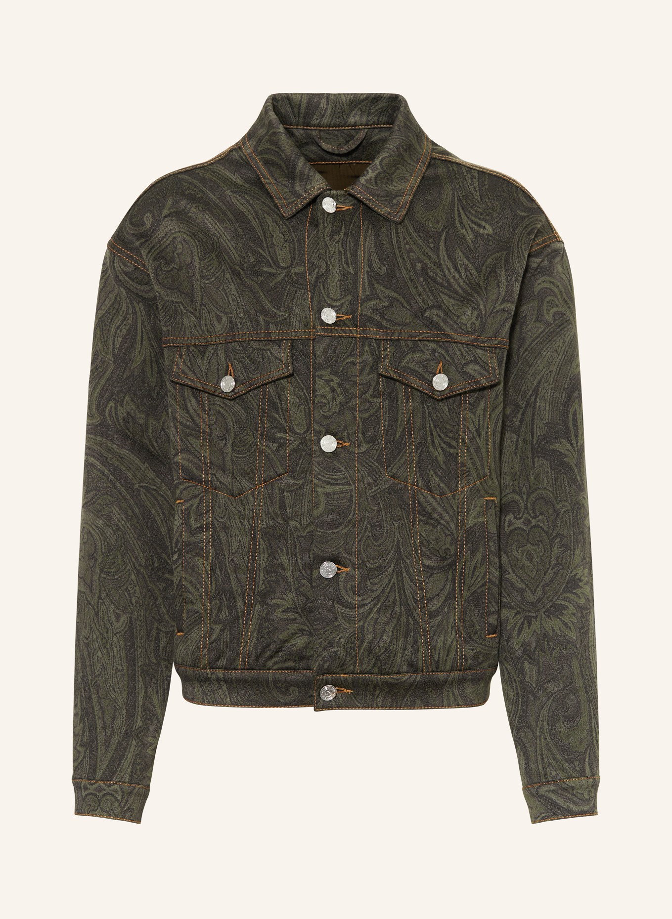 ETRO Overshirt made of jersey, Color: GREEN/ DARK GREEN (Image 1)