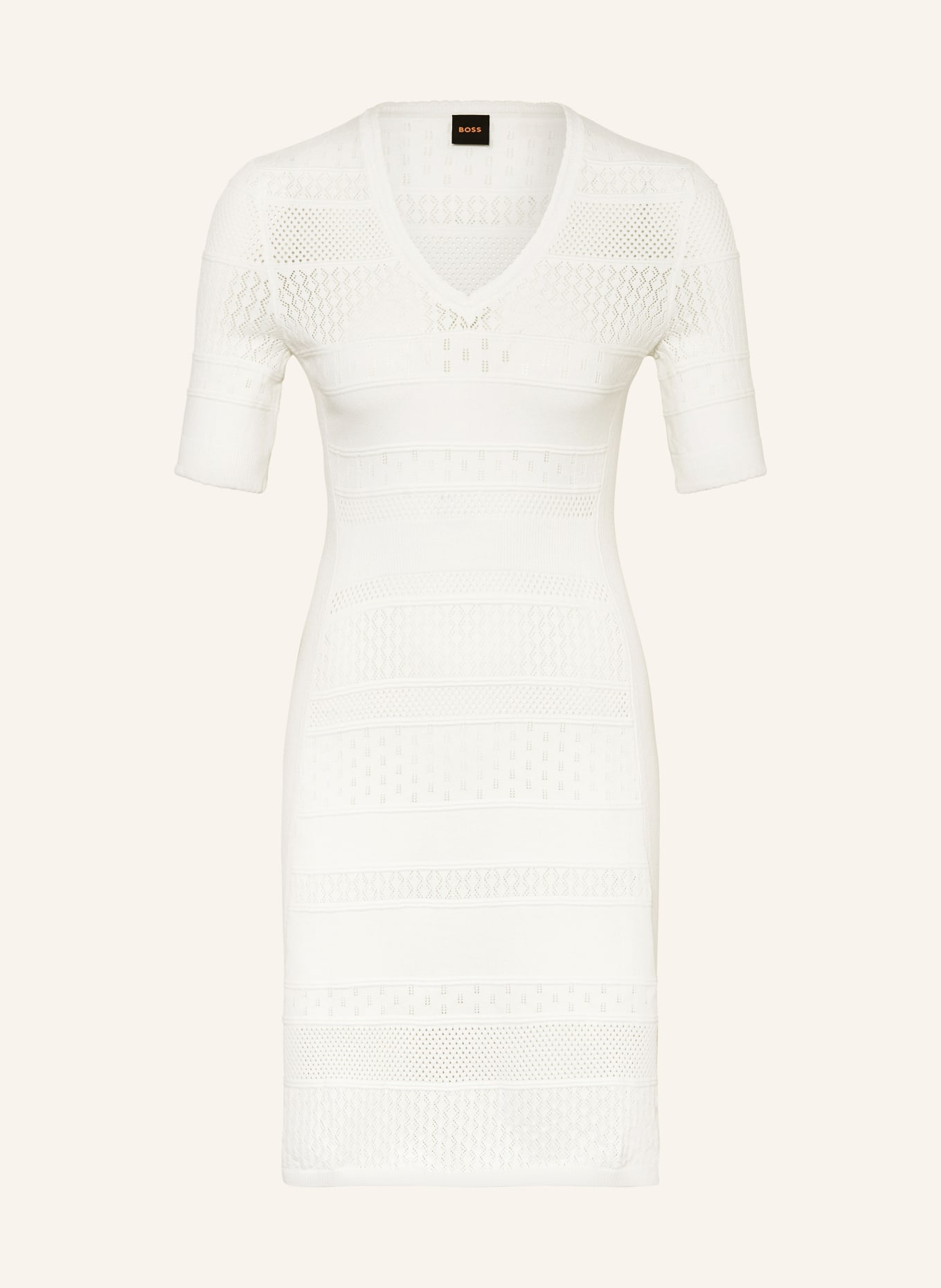 BOSS Knit dress FANUBE, Color: WHITE (Image 1)