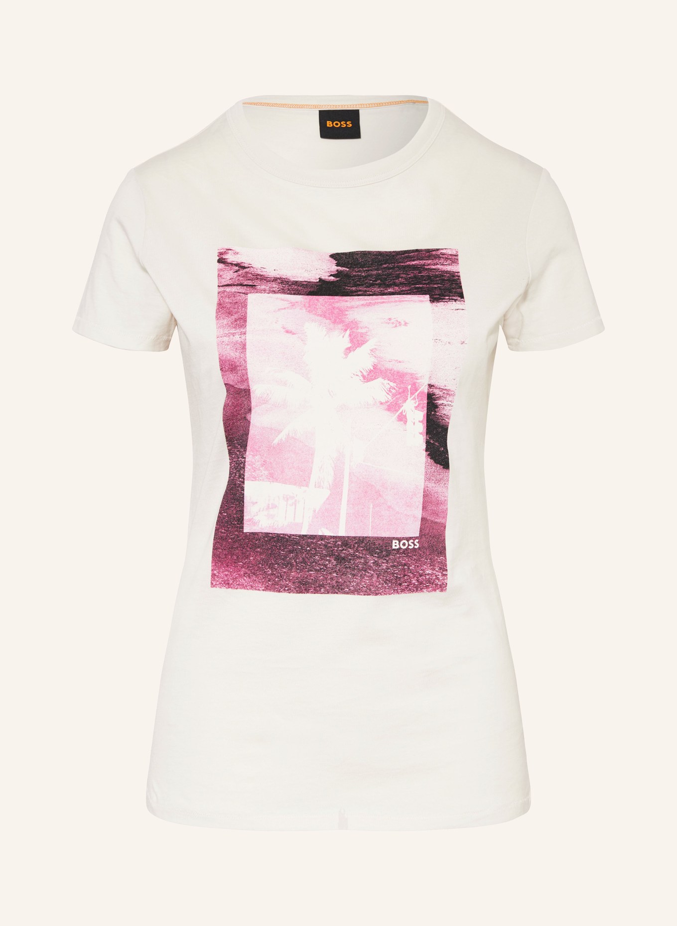 BOSS T-shirt ELOGO, Color: CREAM (Image 1)