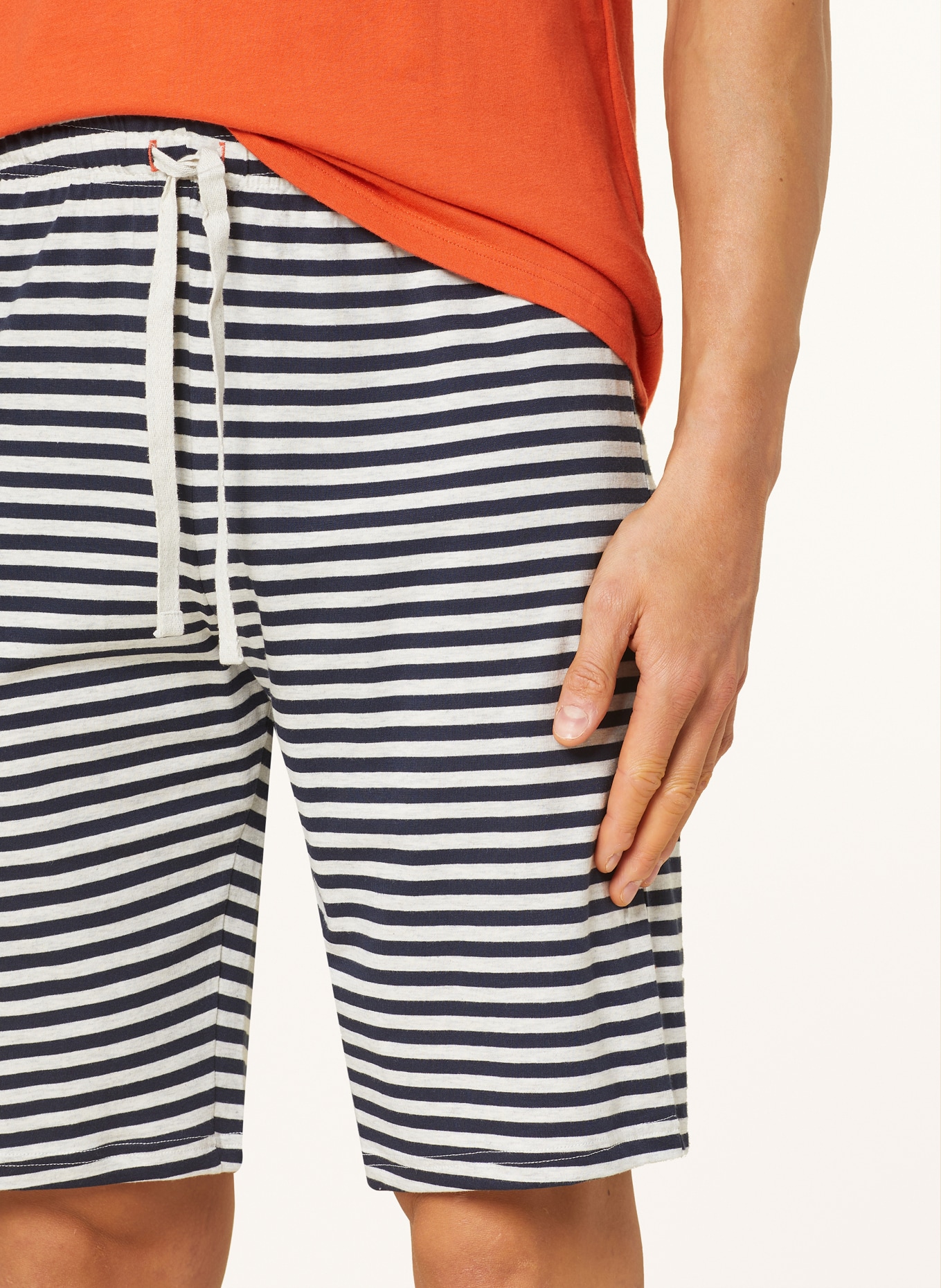 SCHIESSER Shorty-Schlafanzug CASUAL NIGHTWEAR, Farbe: DUNKELBLAU/ HELLGRAU/ ORANGE (Bild 4)