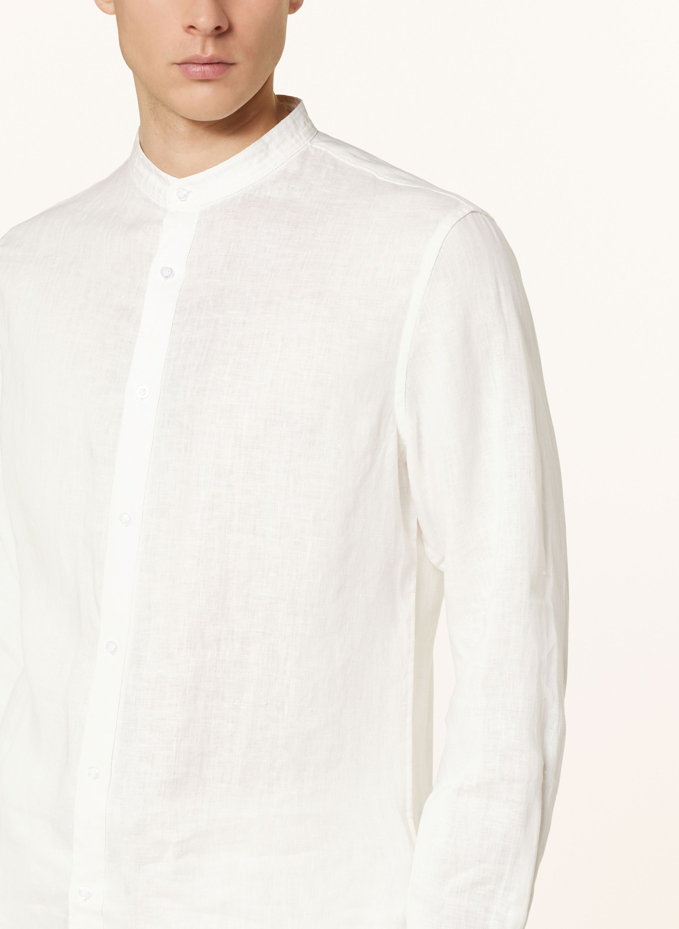 NOWADAYS Linen shirt comfort fit, Color: WHITE (Image 4)