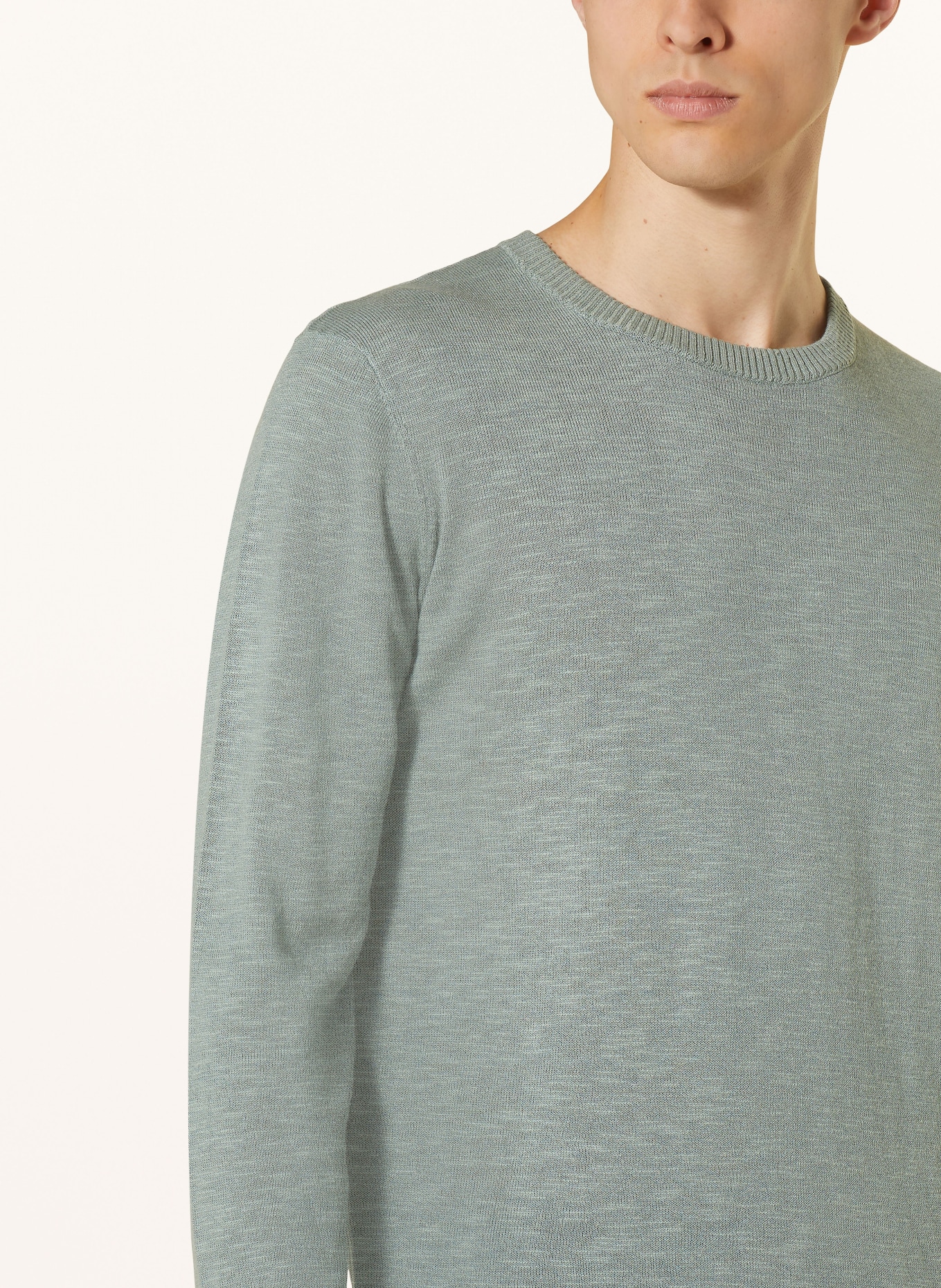 NOWADAYS Sweater with linen, Color: LIGHT GREEN (Image 4)