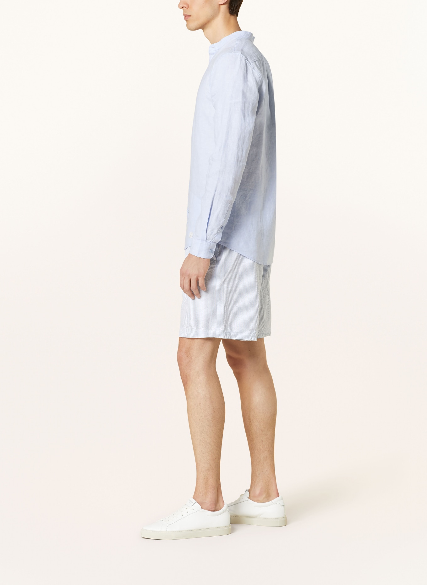 NOWADAYS Shorts, Color: LIGHT BLUE/ WHITE (Image 4)