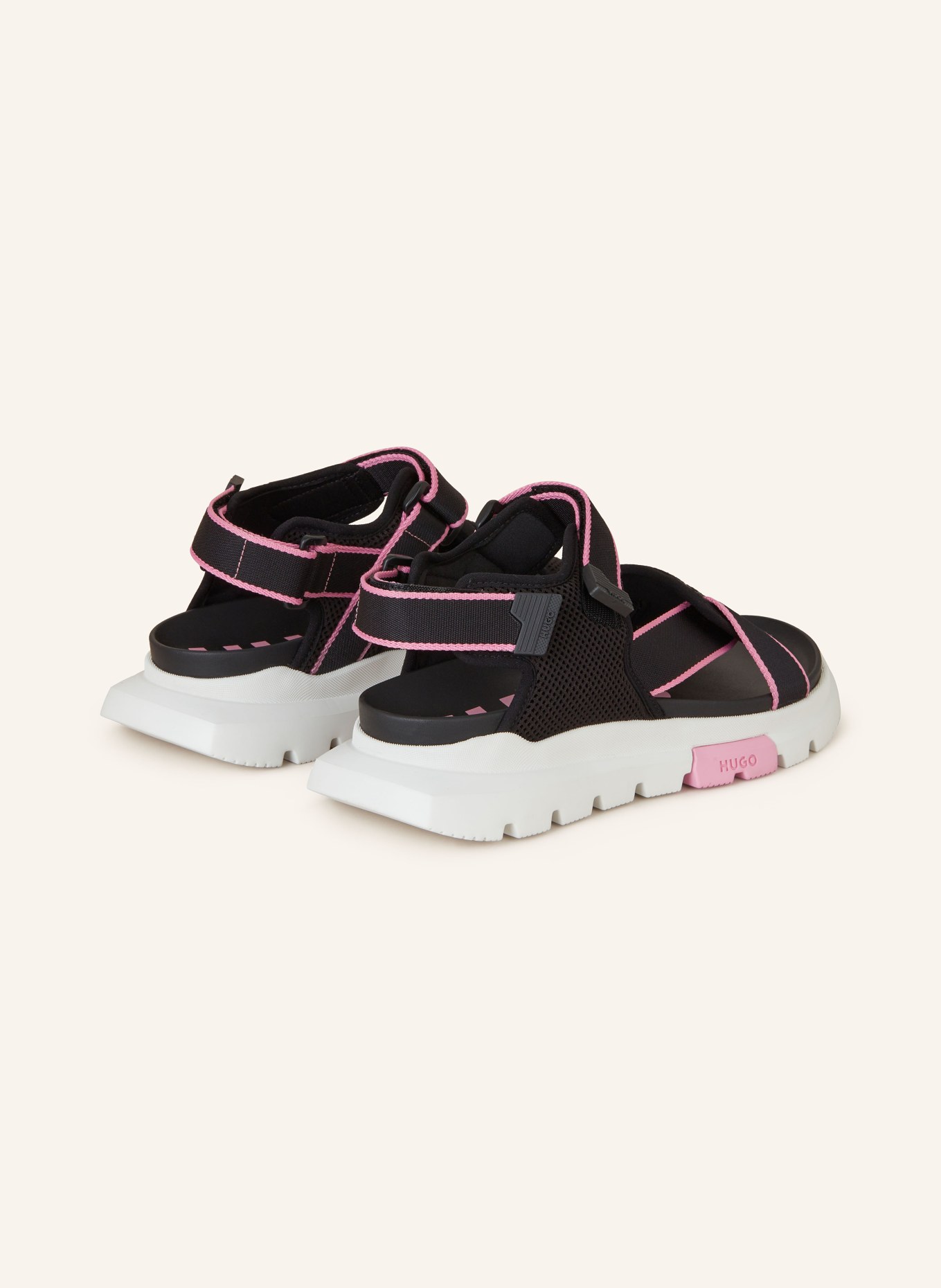 HUGO Platform sandals RYANY, Color: BLACK/ PINK (Image 2)