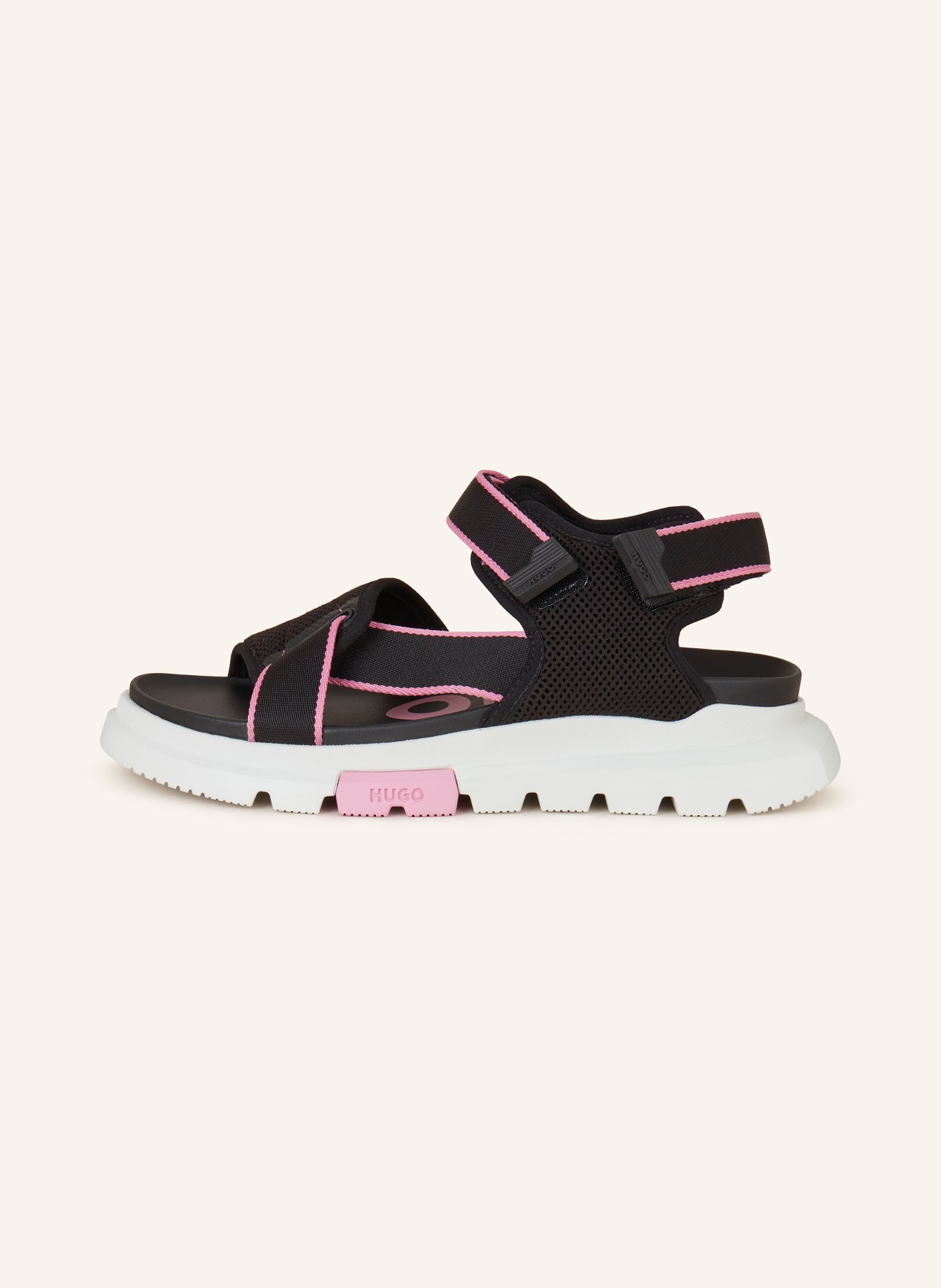HUGO Platform sandals RYANY, Color: BLACK/ PINK (Image 4)
