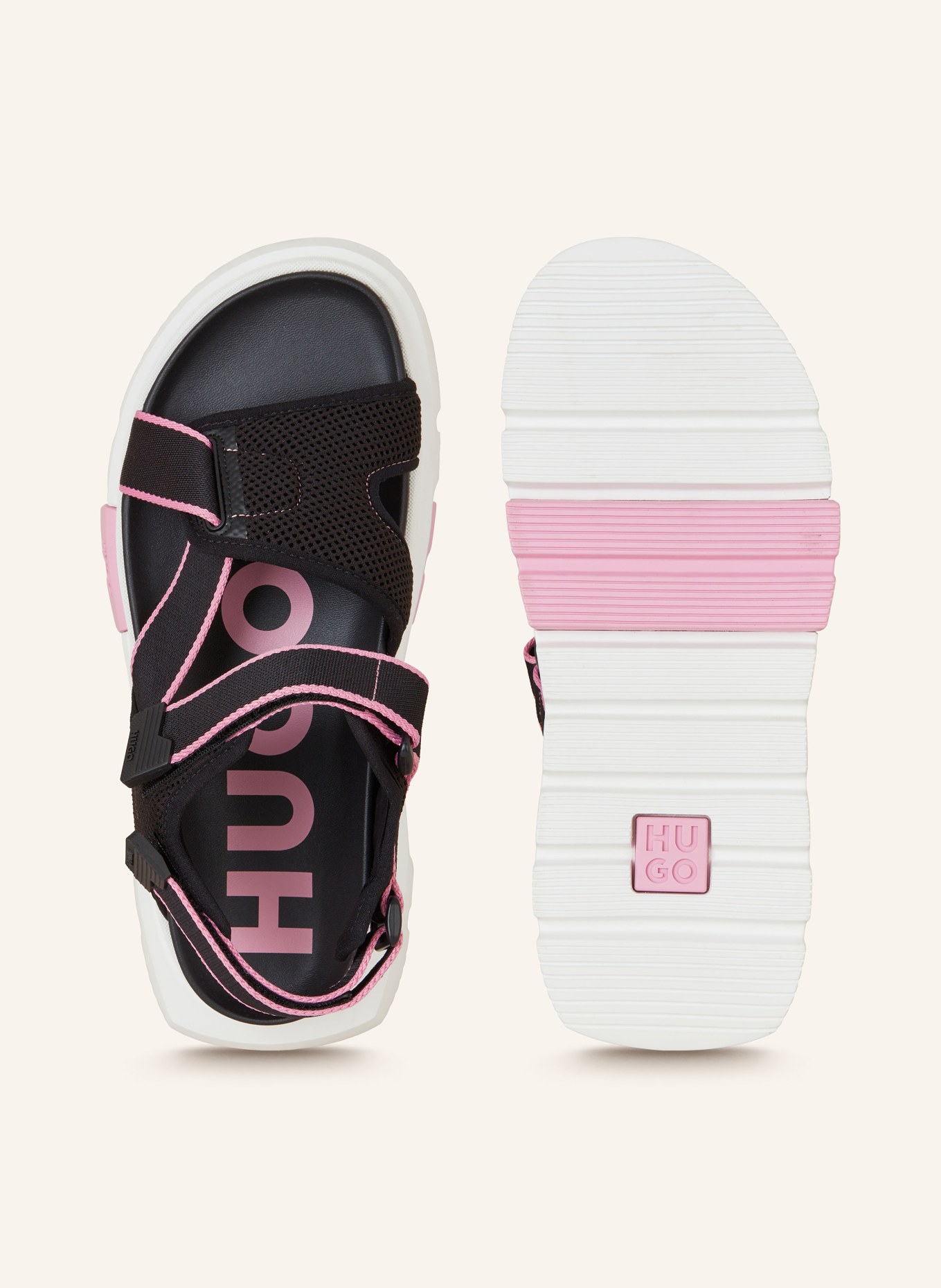 HUGO Platform sandals RYANY, Color: BLACK/ PINK (Image 5)