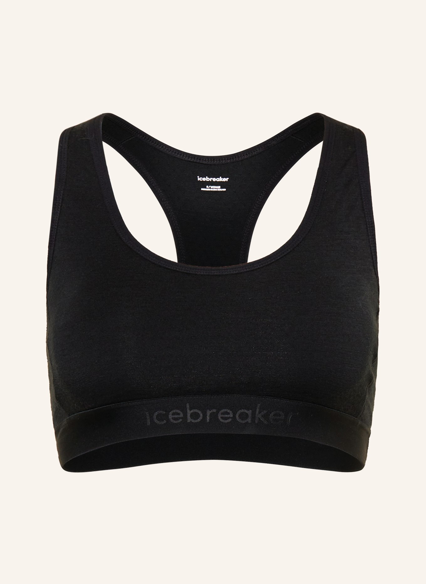 icebreaker Sports bra MERINO 125 ZONEKNIT, Color: BLACK (Image 1)