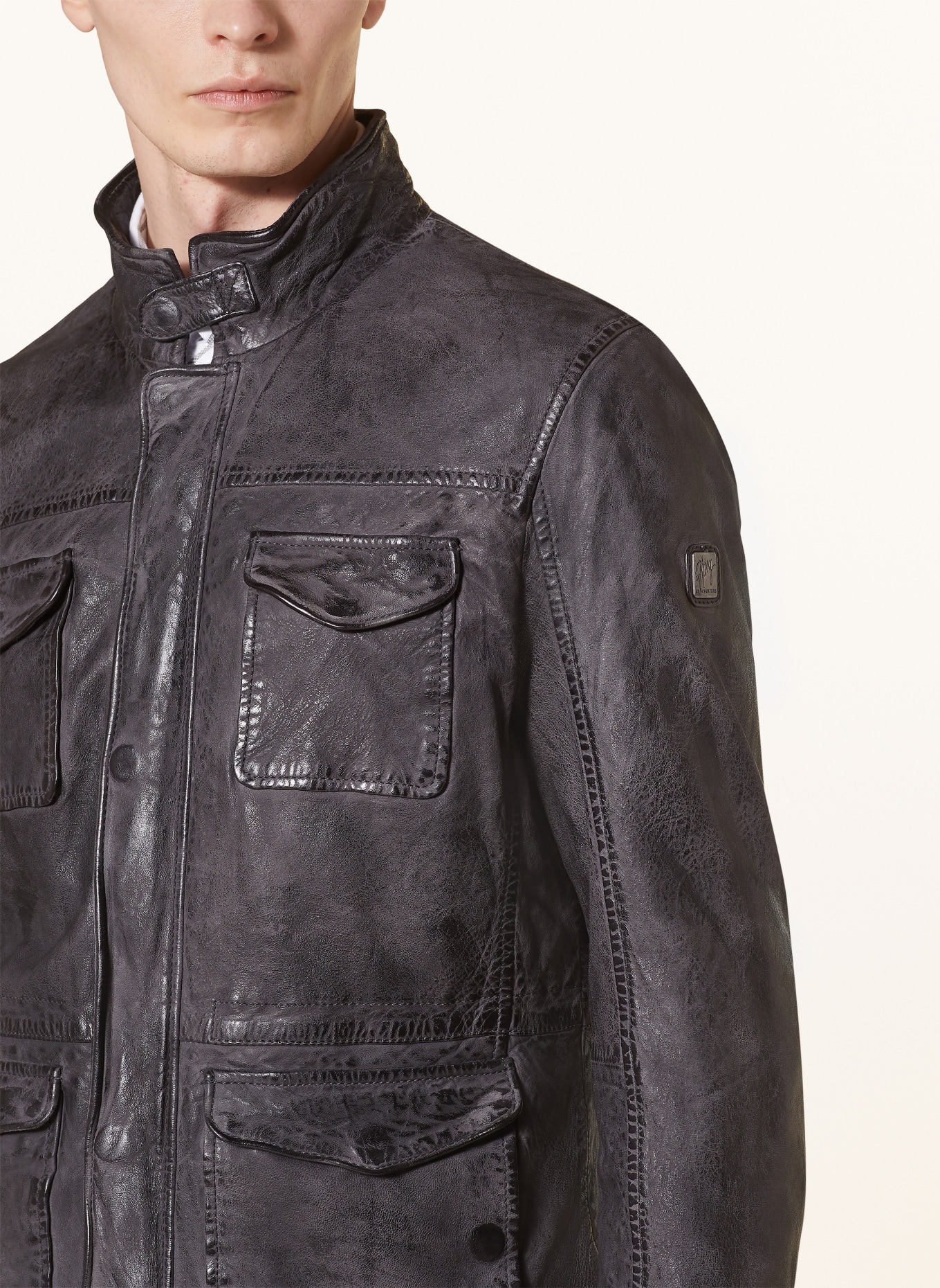 gipsy Leather jacket GMGALDON, Color: DARK BLUE (Image 4)