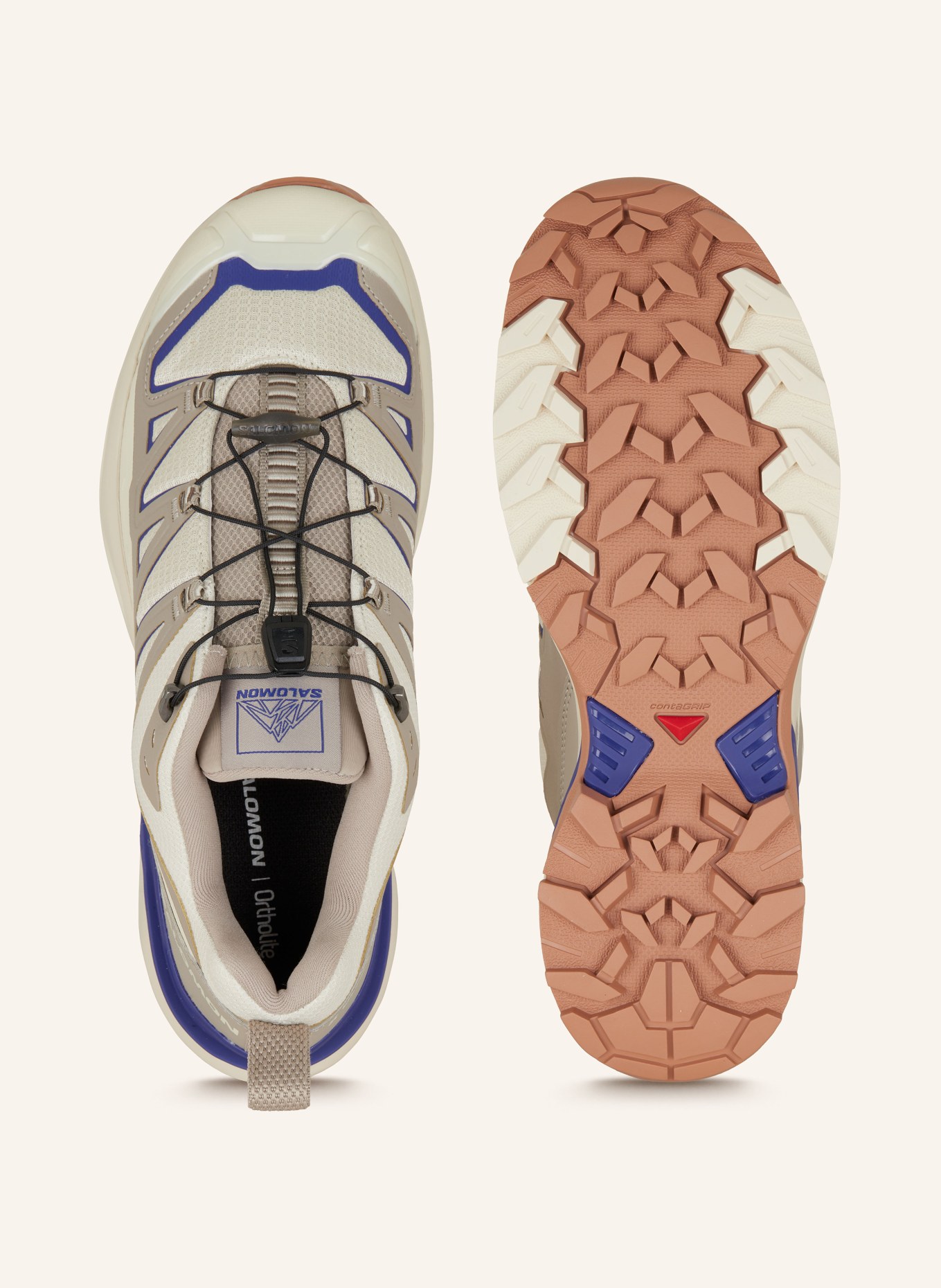 SALOMON Trekking shoes X ULTRA 360 EDGE, Color: LIGHT GRAY/ ECRU/ BLUE (Image 5)