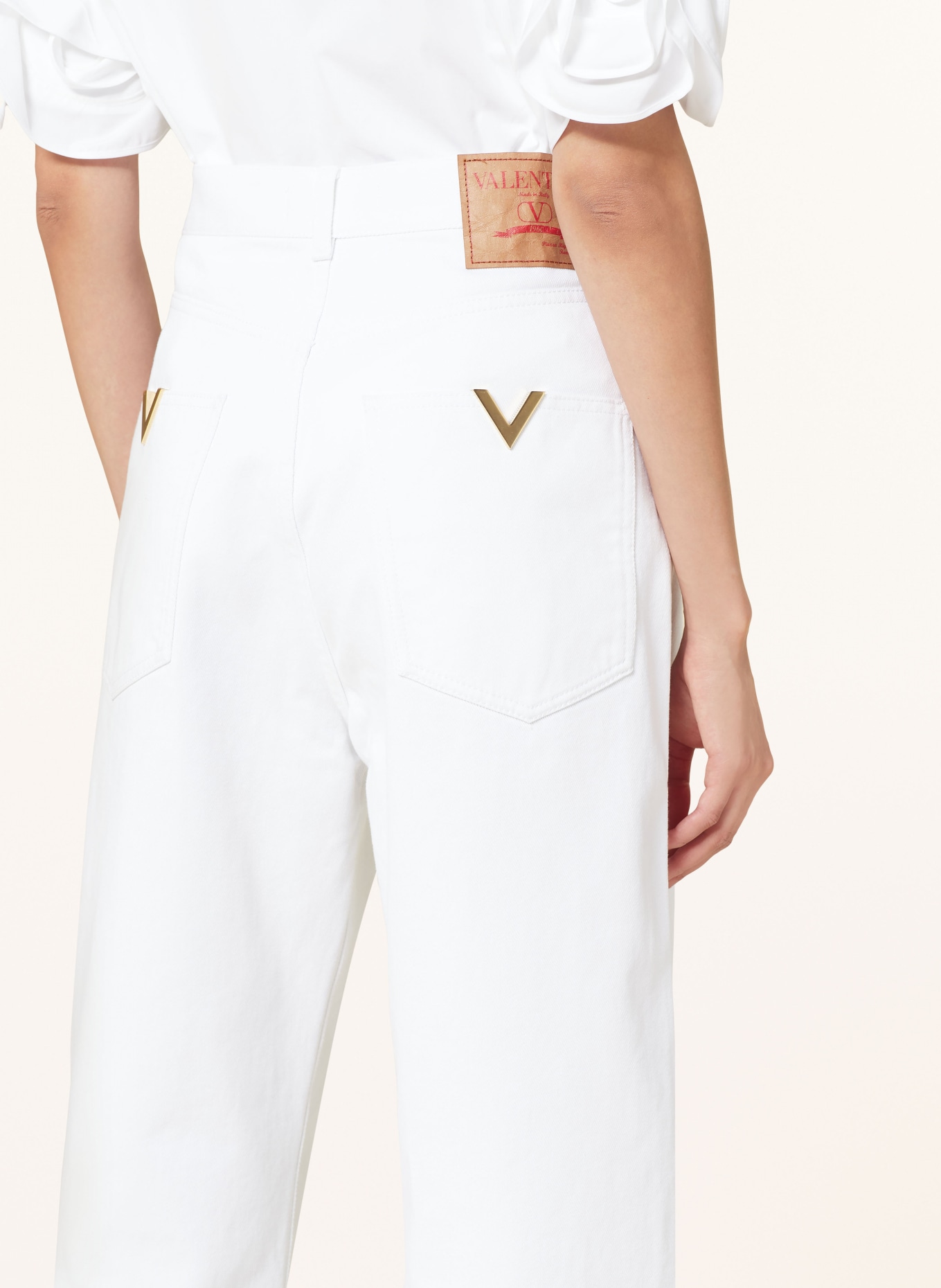 VALENTINO Straight Jeans, Farbe: WEISS (Bild 5)
