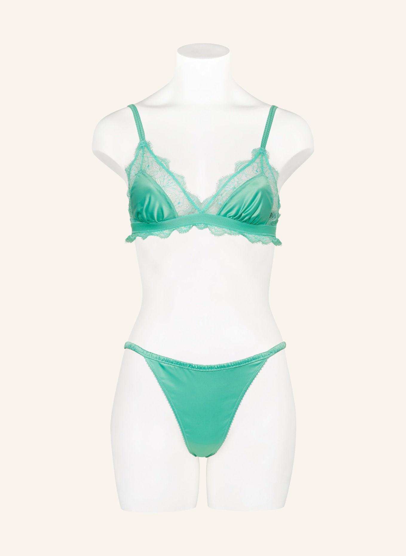 LOVE Stories Triangle bra LOVE LACE in satin, Color: MINT (Image 2)